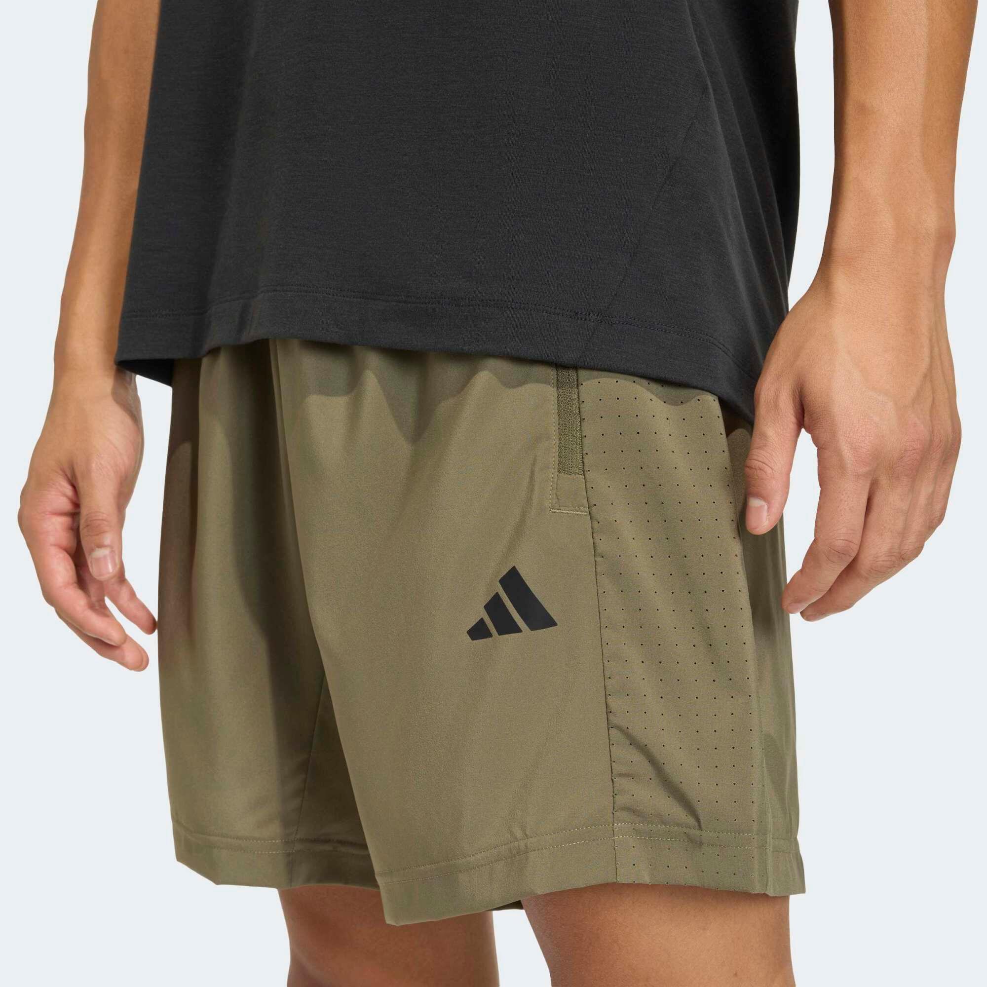 Pantalón Corto Fitness ADIDAS Hombre Caqui 4/5