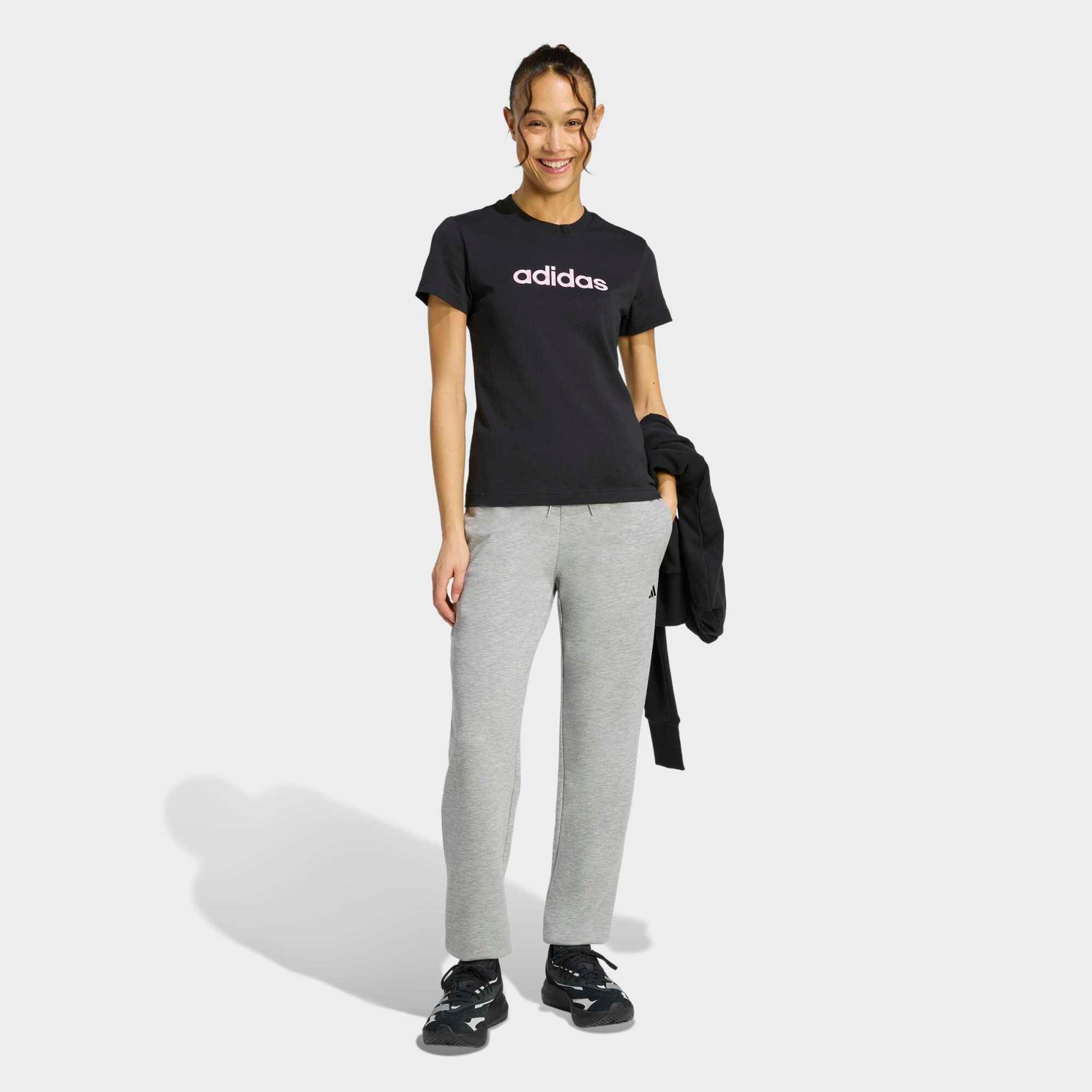 T-shirt de Fitness em Algodão Mulher preto 3/5