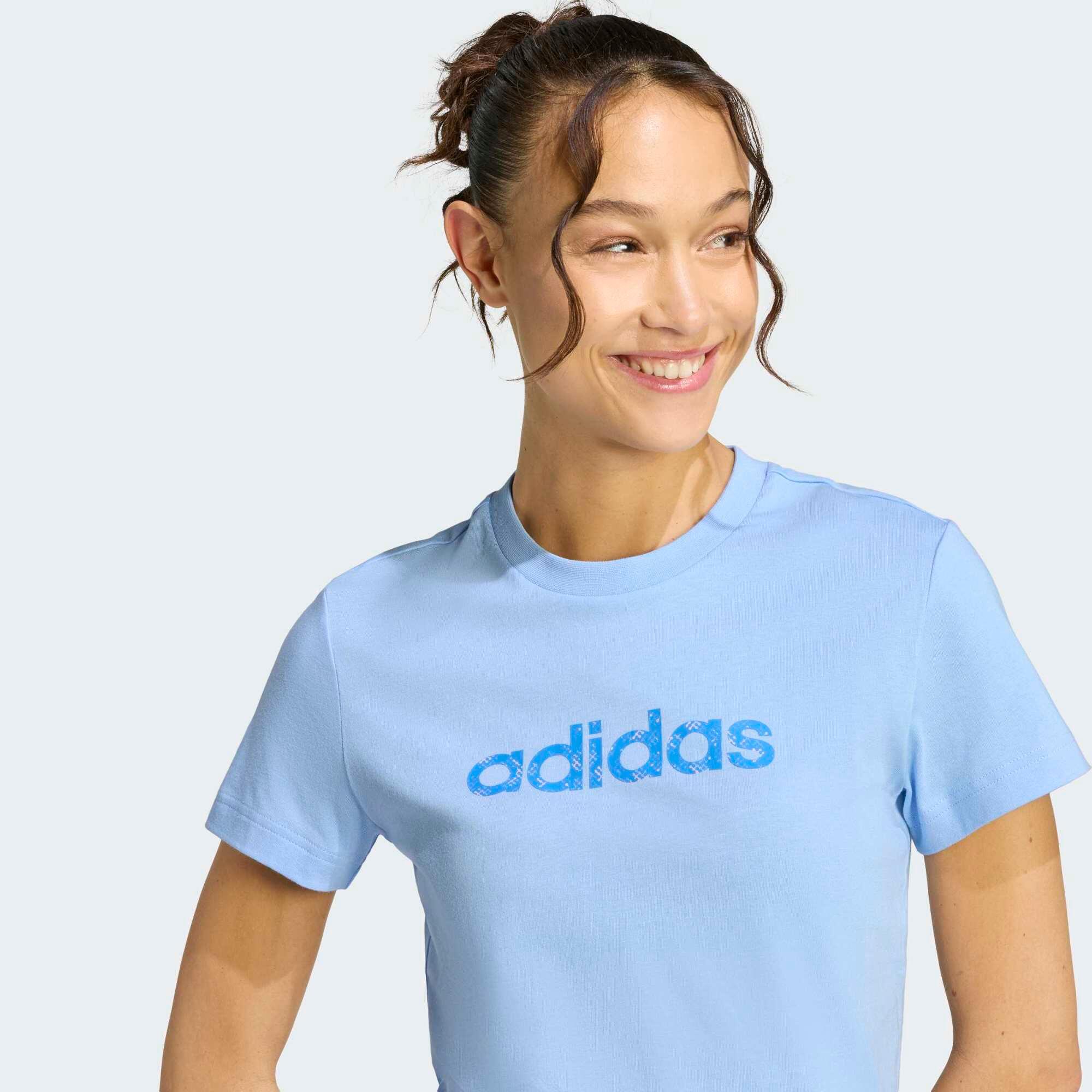 T-Shirt de Fitness em Algodão Mulher Azul-claro 5/5