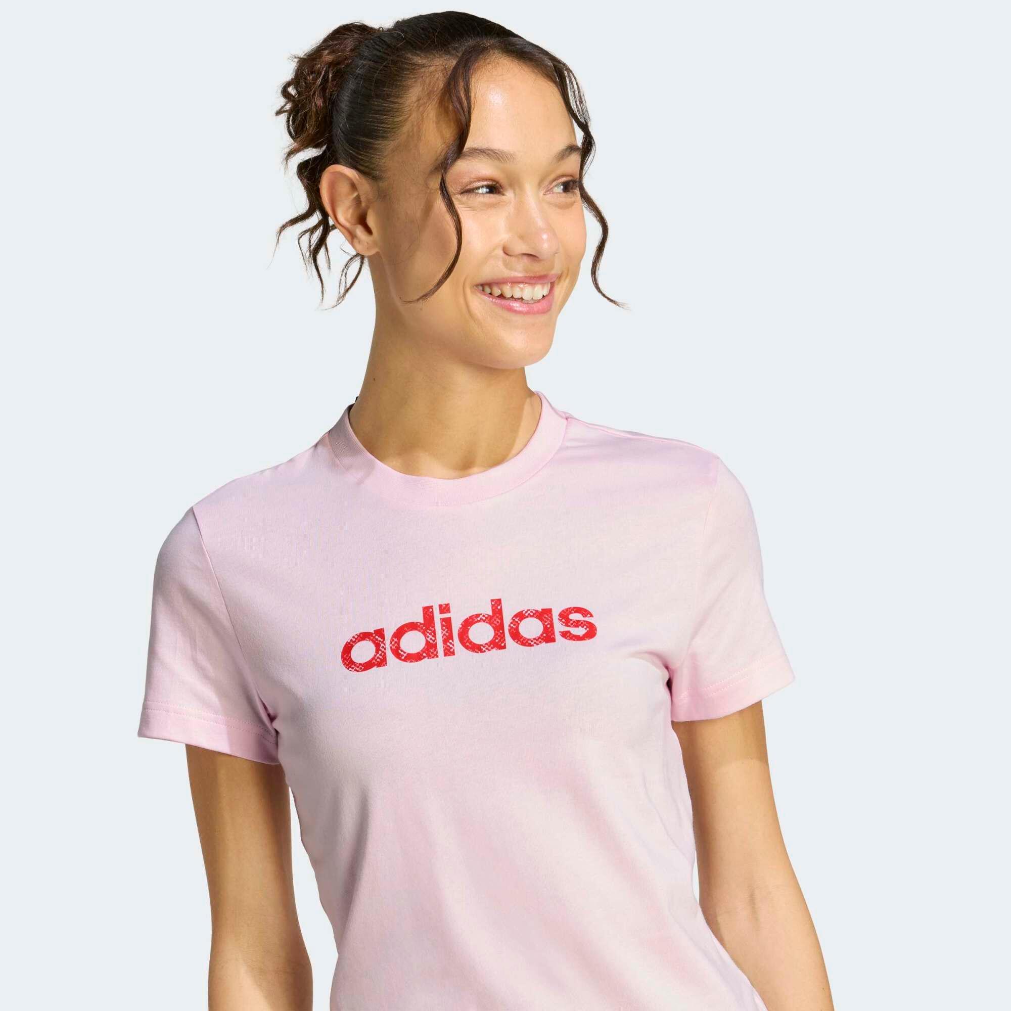 T-shirt de Fitness em Algodão Mulher SMU Rosa 4/5