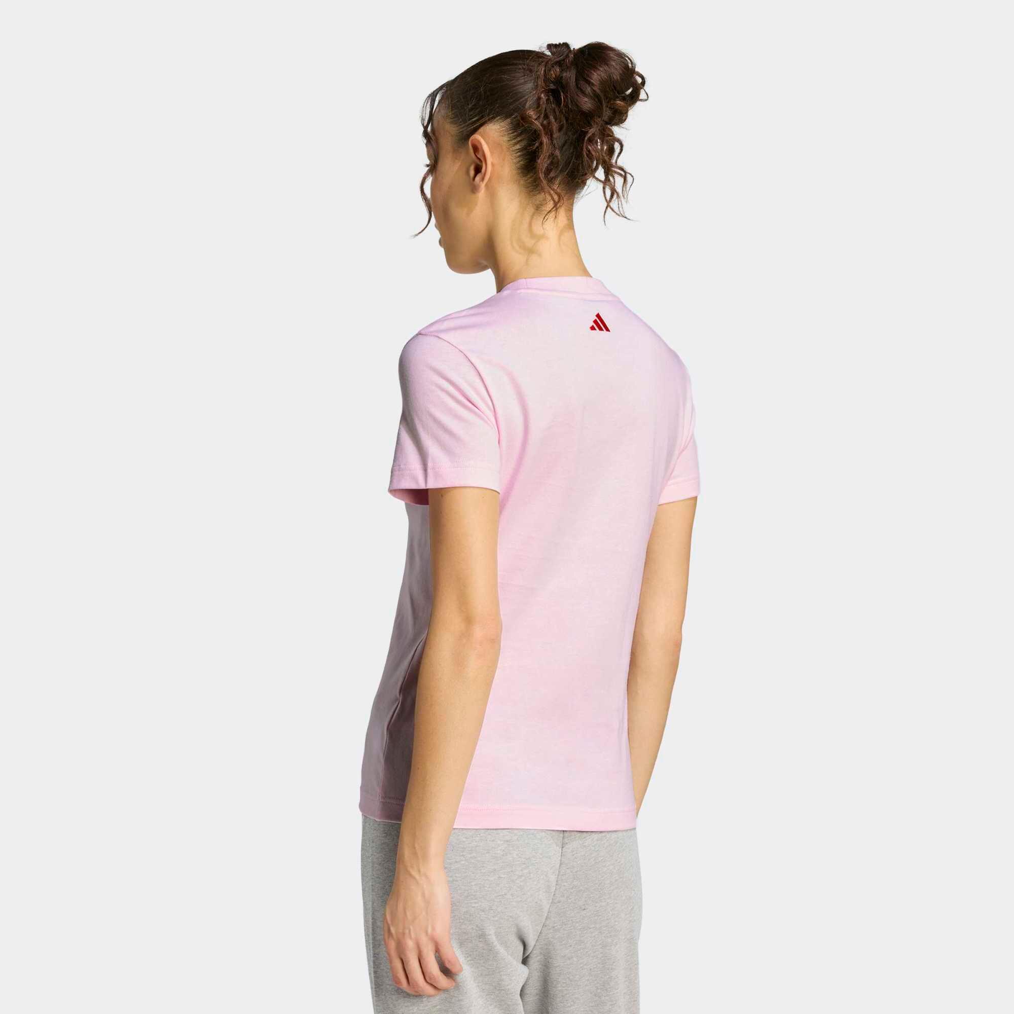 T-shirt de Fitness em Algodão Mulher SMU Rosa 3/5