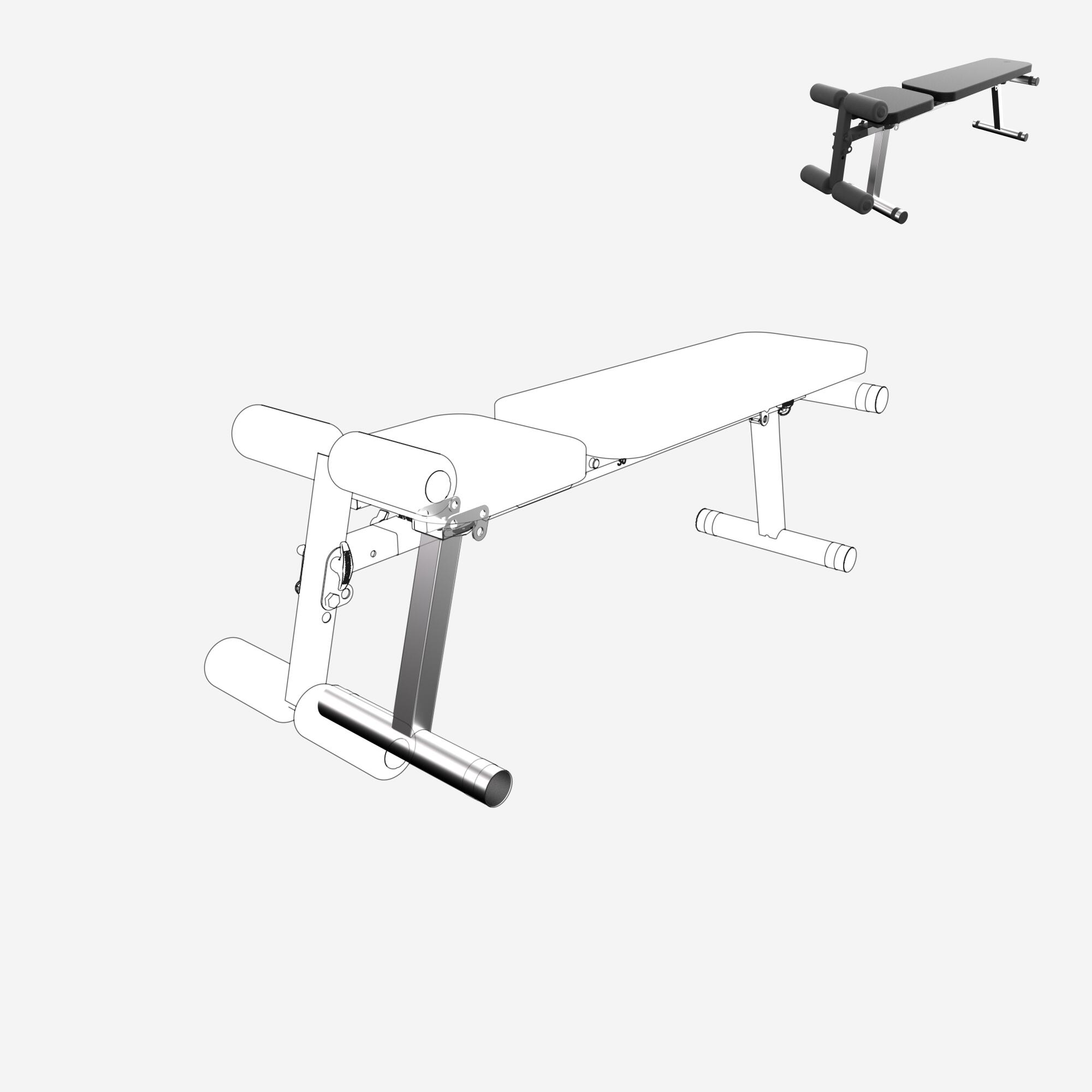 Pied avant ou arrière, pièce détachée banc, 500 pliable v2 4/4