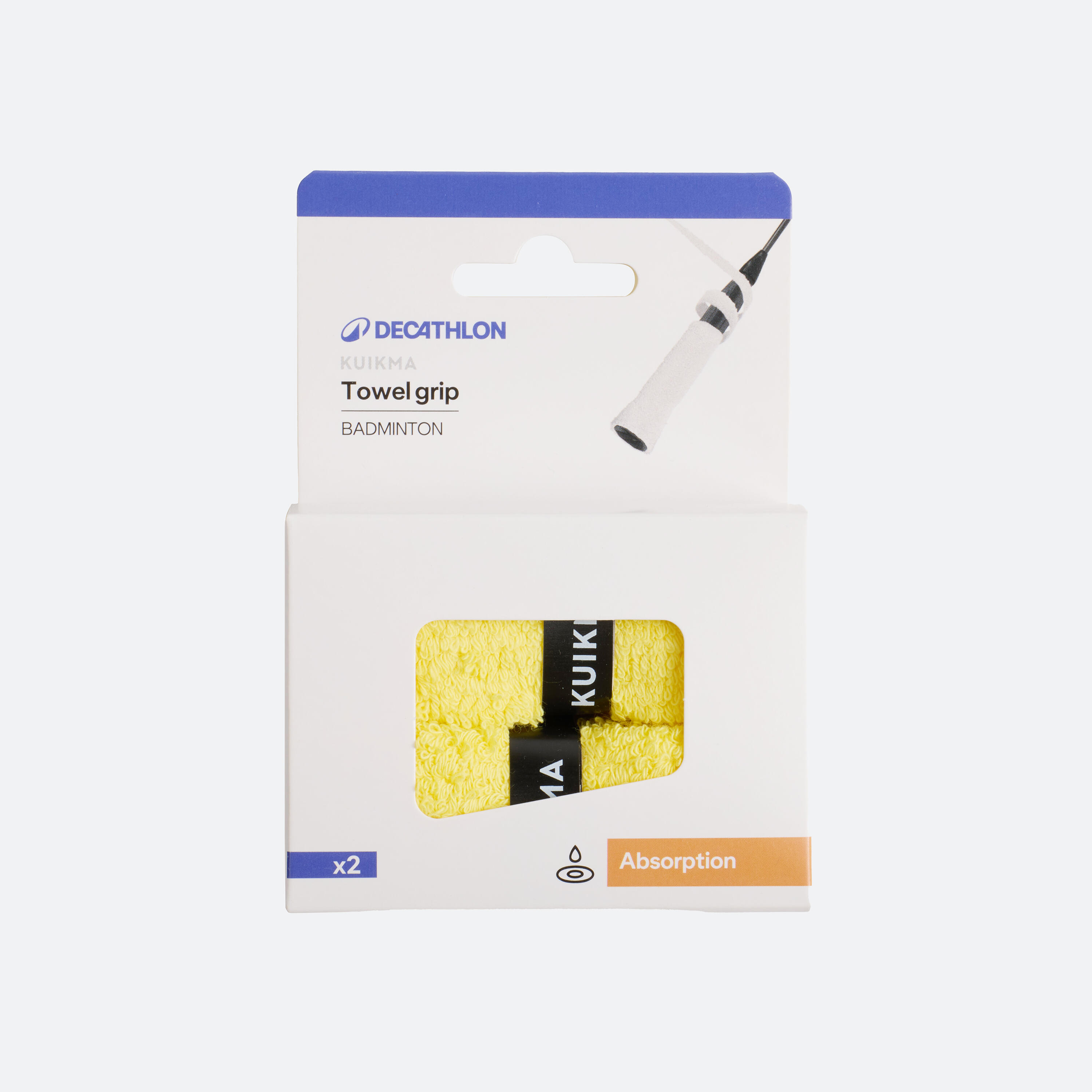 BADMINTON TOWEL GRIP x 2 YELLOW