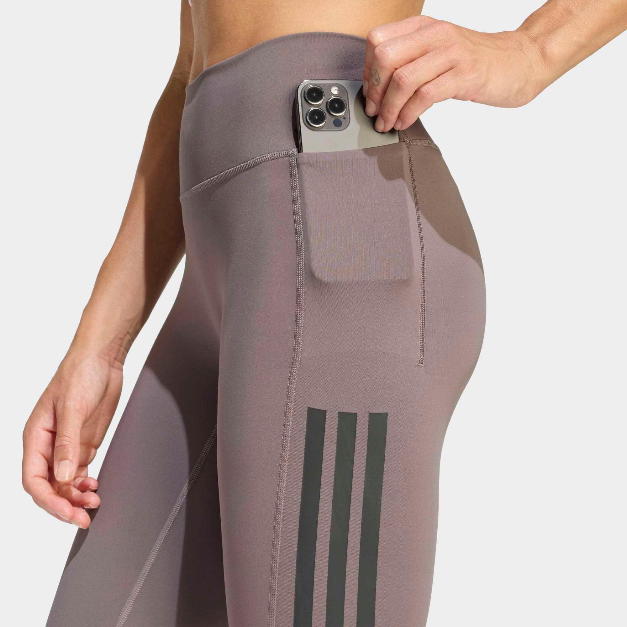 Leggings 7/8 ADIDAS donna palestra vita alta traspiranti con tasca grigi 6/6