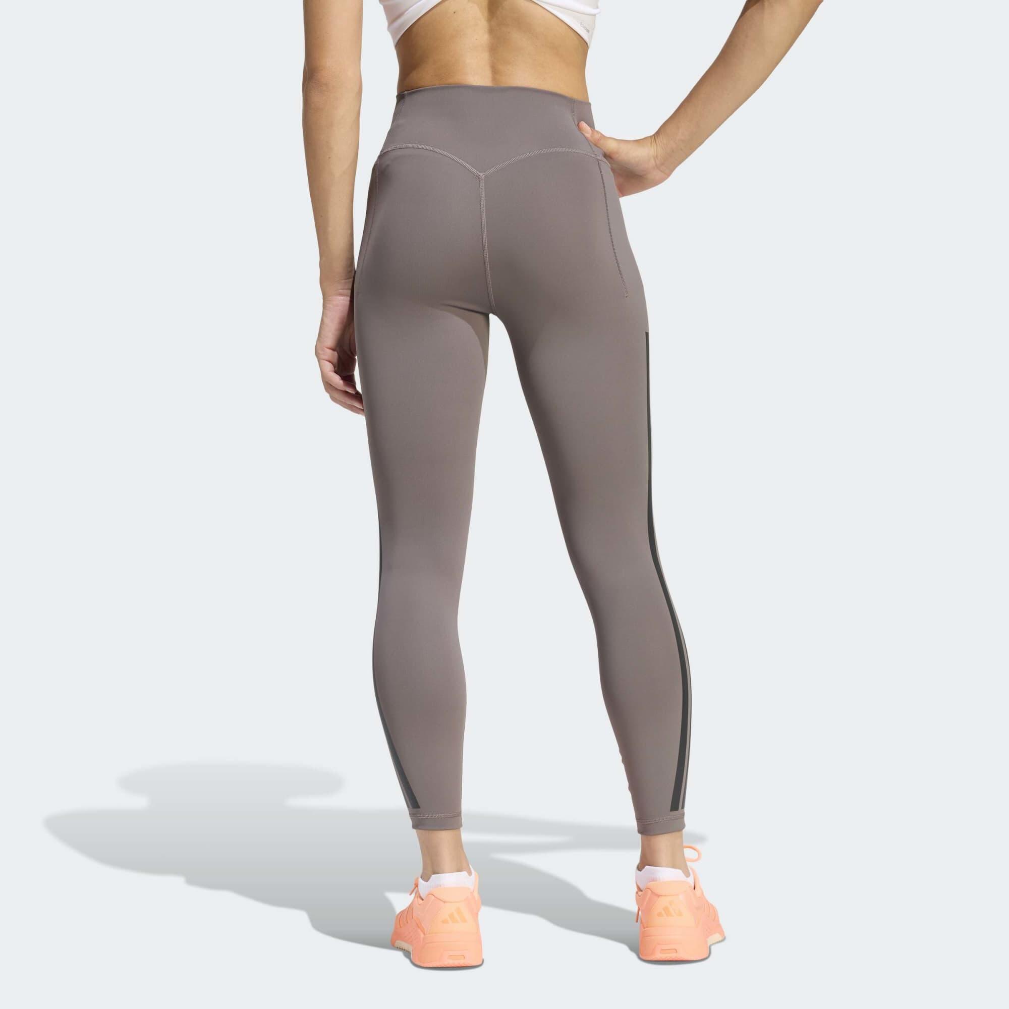 Leggings 7/8 ADIDAS donna palestra vita alta traspiranti con tasca grigi 2/6