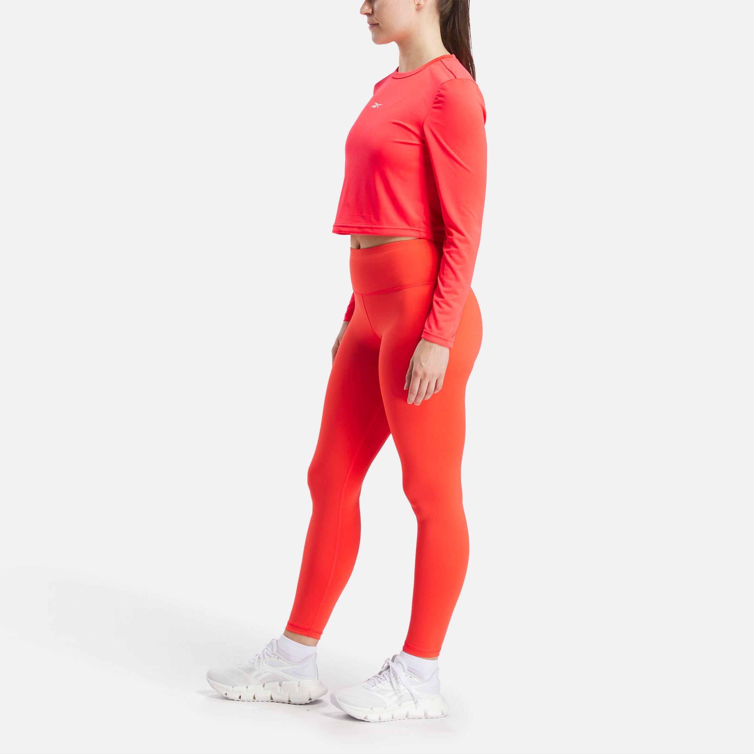 Mallas fitness Reebok Core High Rise Leggings rojo 3/4