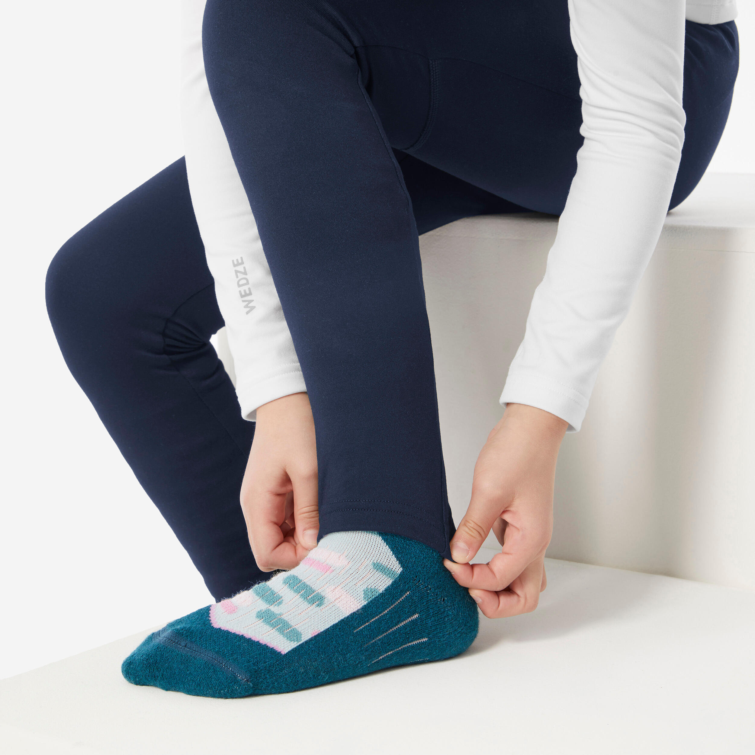 Kids’ Thermal Ski Tights, BL 500 - WEDZE