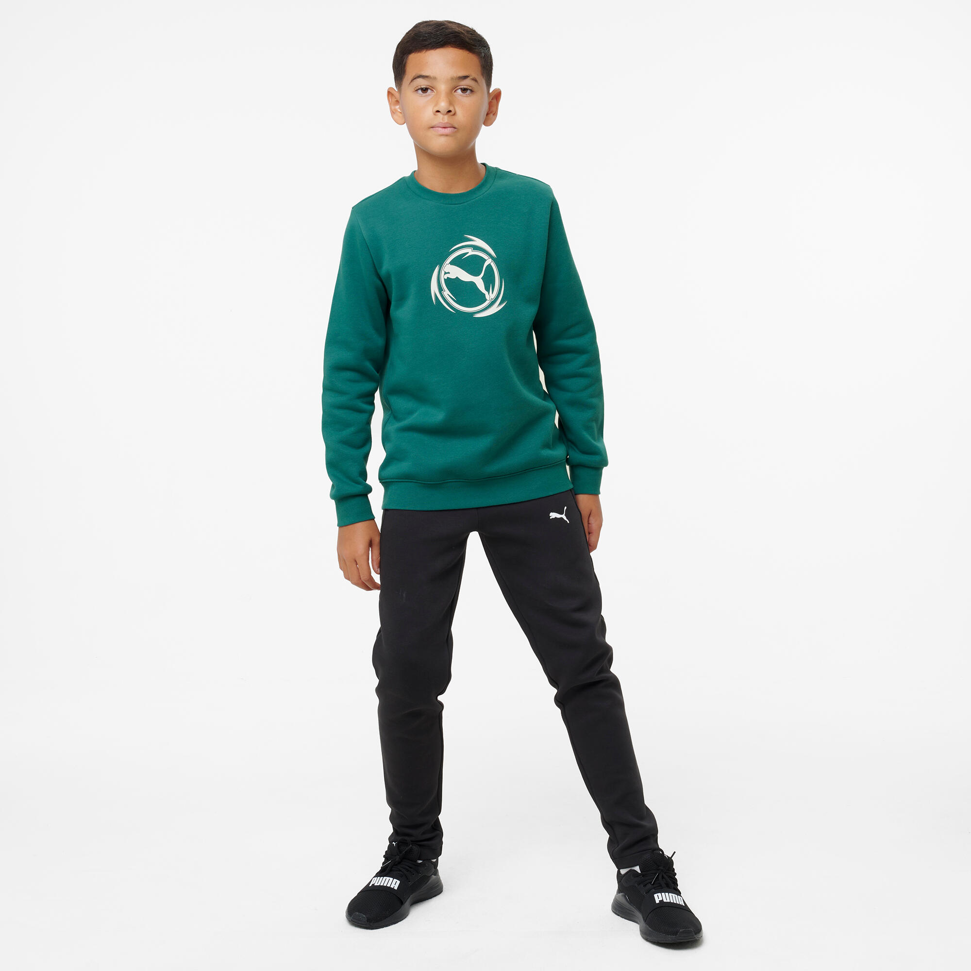 Kapuzensweatshirt Kinder grün 2/7