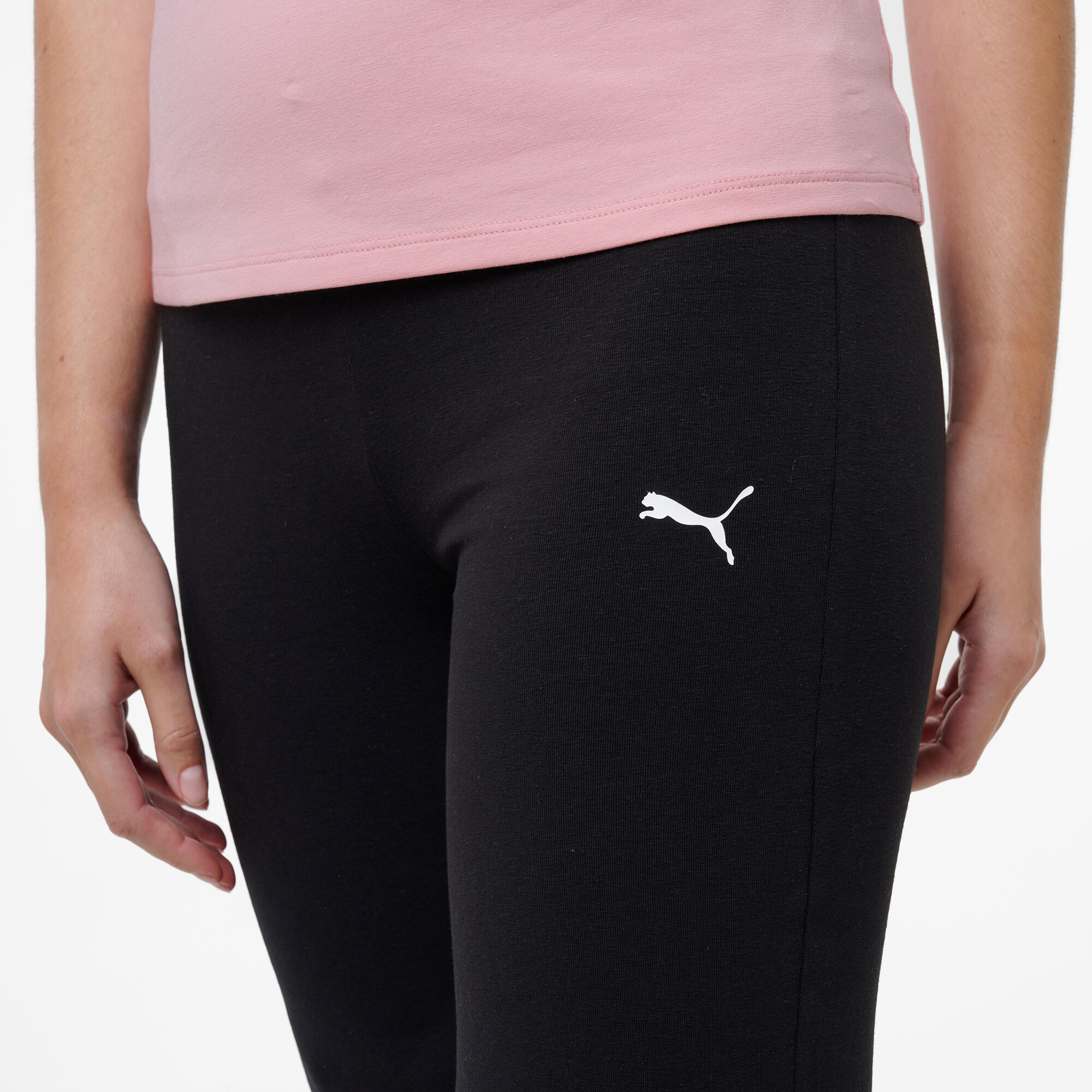 Legging en coton taille haute femme, noir 4/7