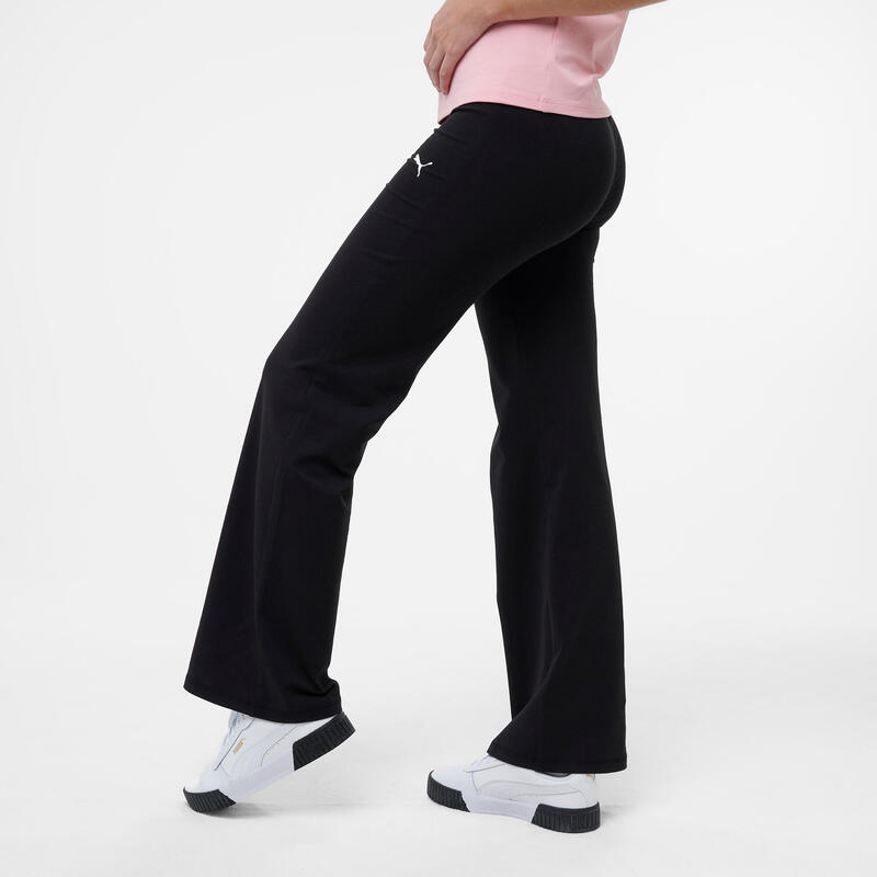 Colanți PUMA din bumbac, talie înaltă, croriala dreaptă, negru, damă