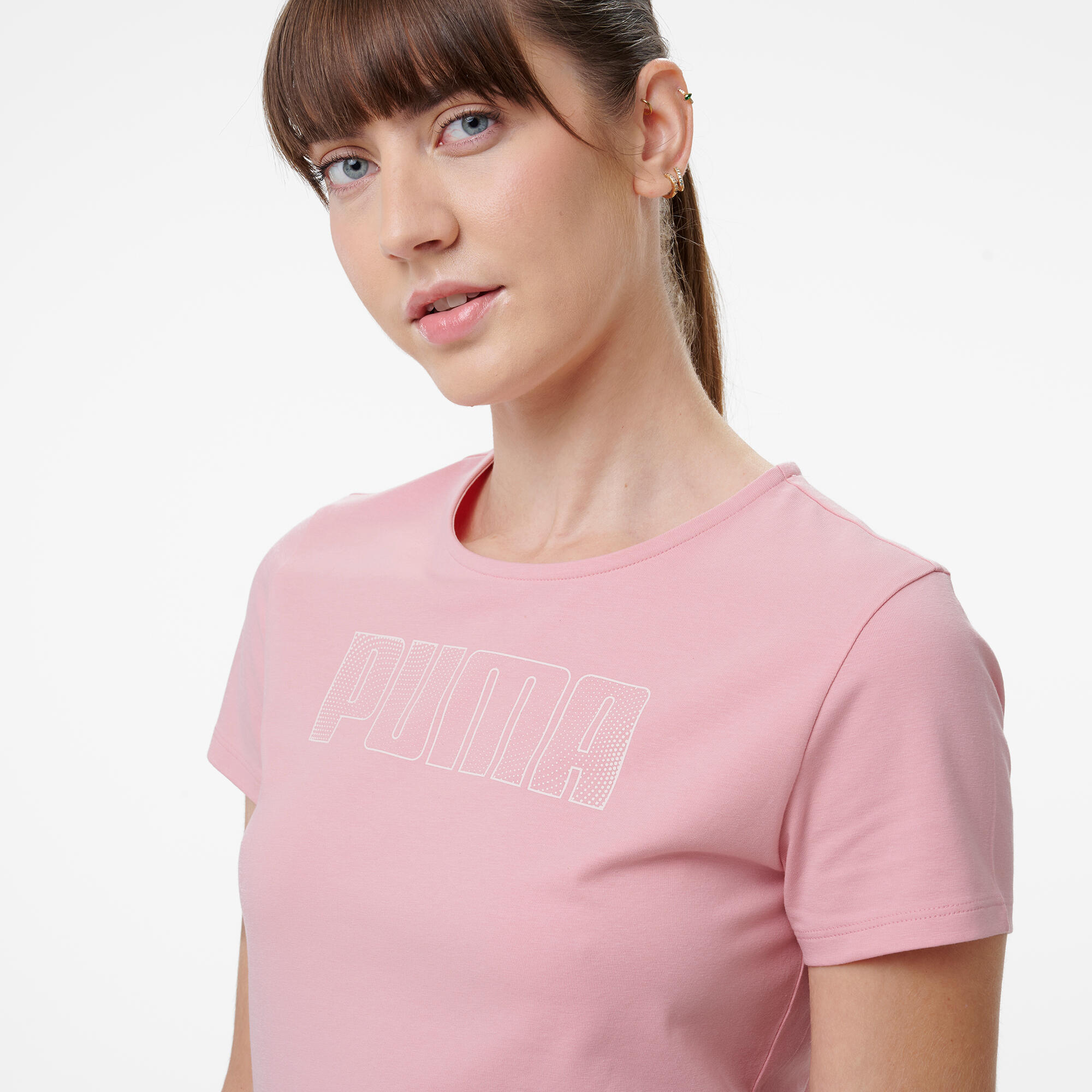 T-shirt Puma donna palestra regular fit cotone rosa 5/5