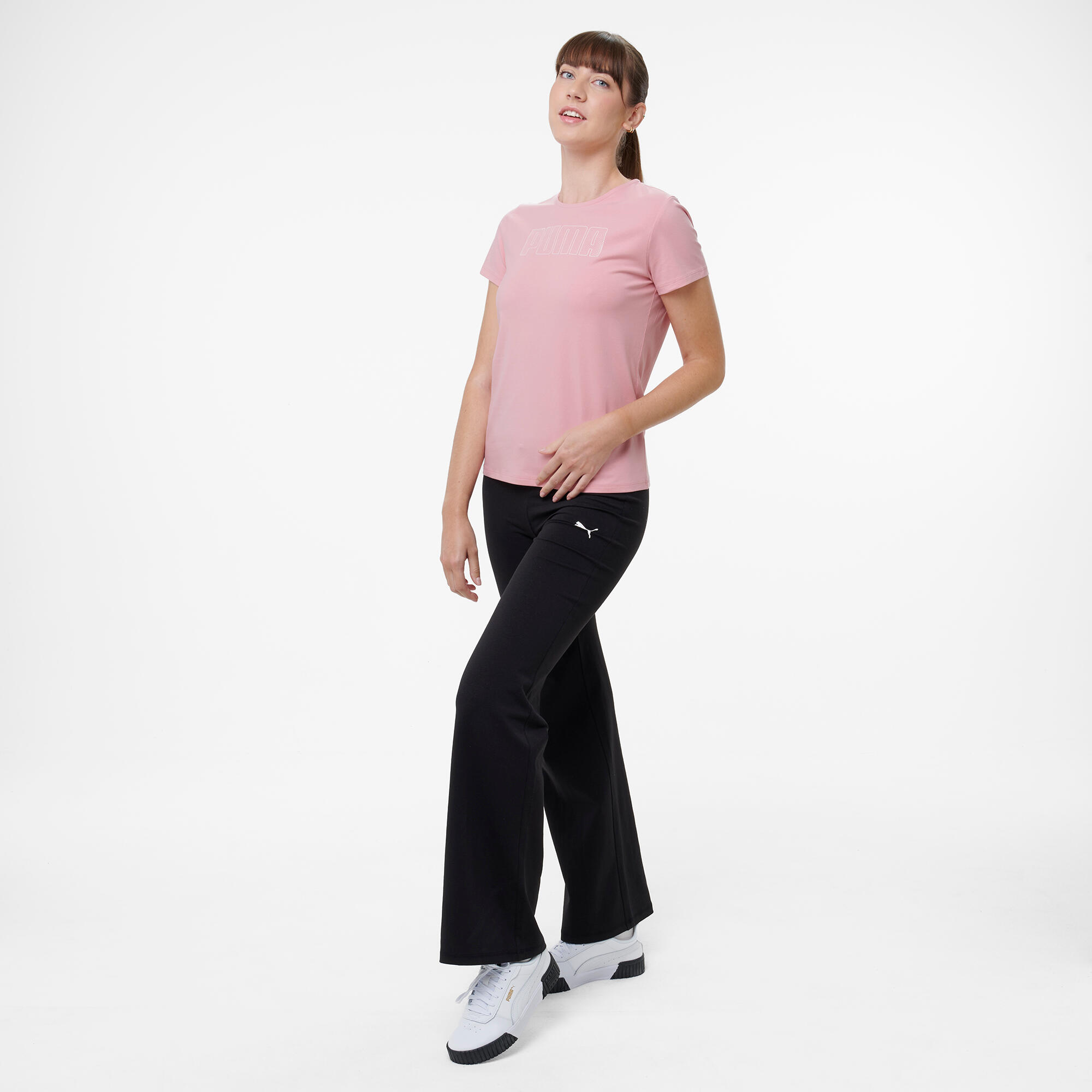 T-shirt Puma donna palestra regular fit cotone rosa 2/5