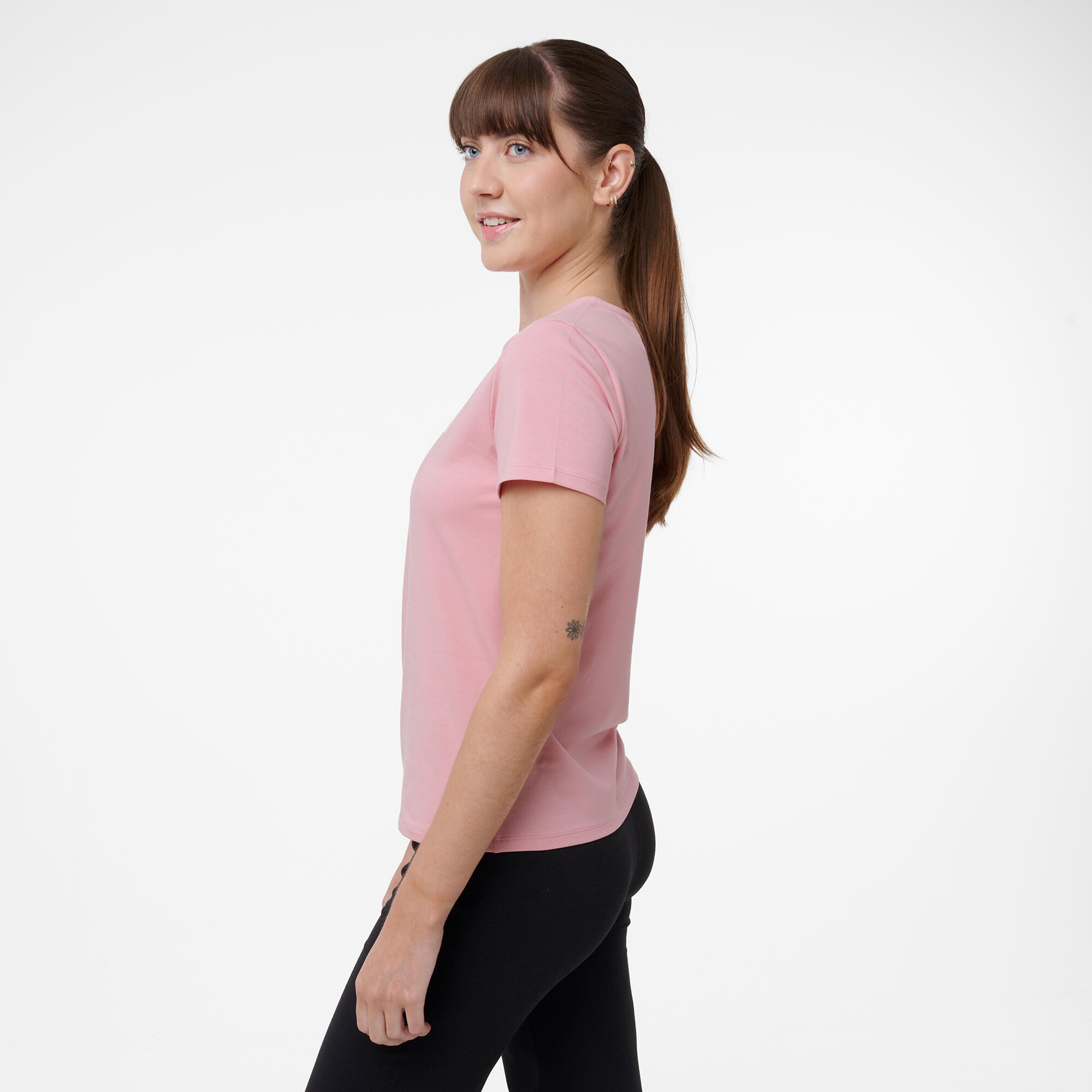 T-shirt Puma donna palestra regular fit cotone rosa 3/5