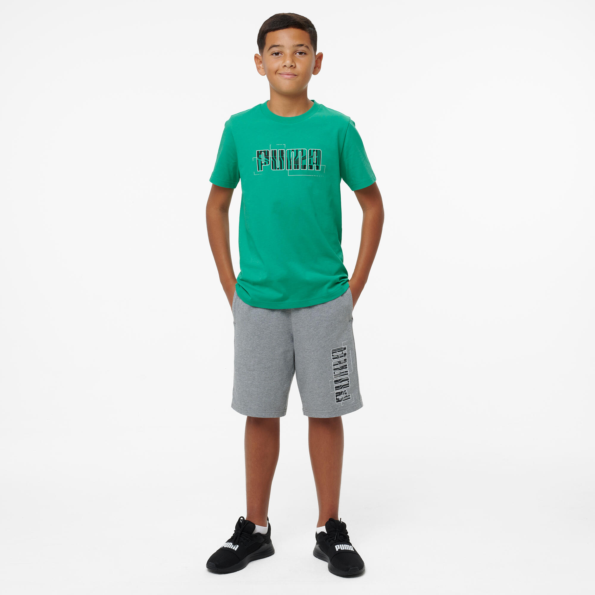 T-shirt coton imprimé enfant, vert 2/7