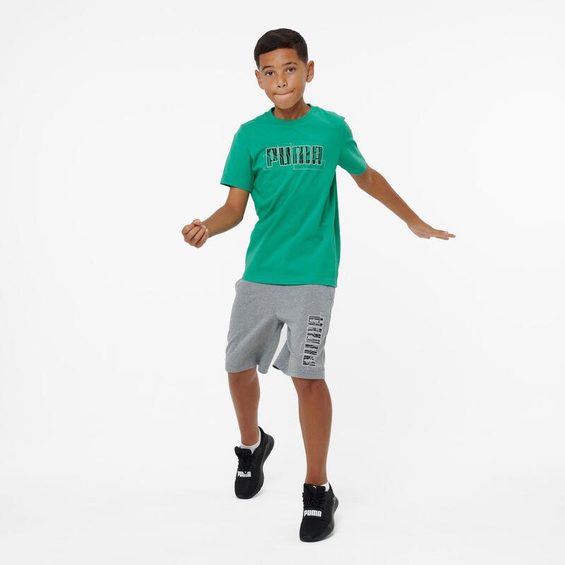 Tricou din bumbac cu imprimeu Puma Educație fizică Verde Copii