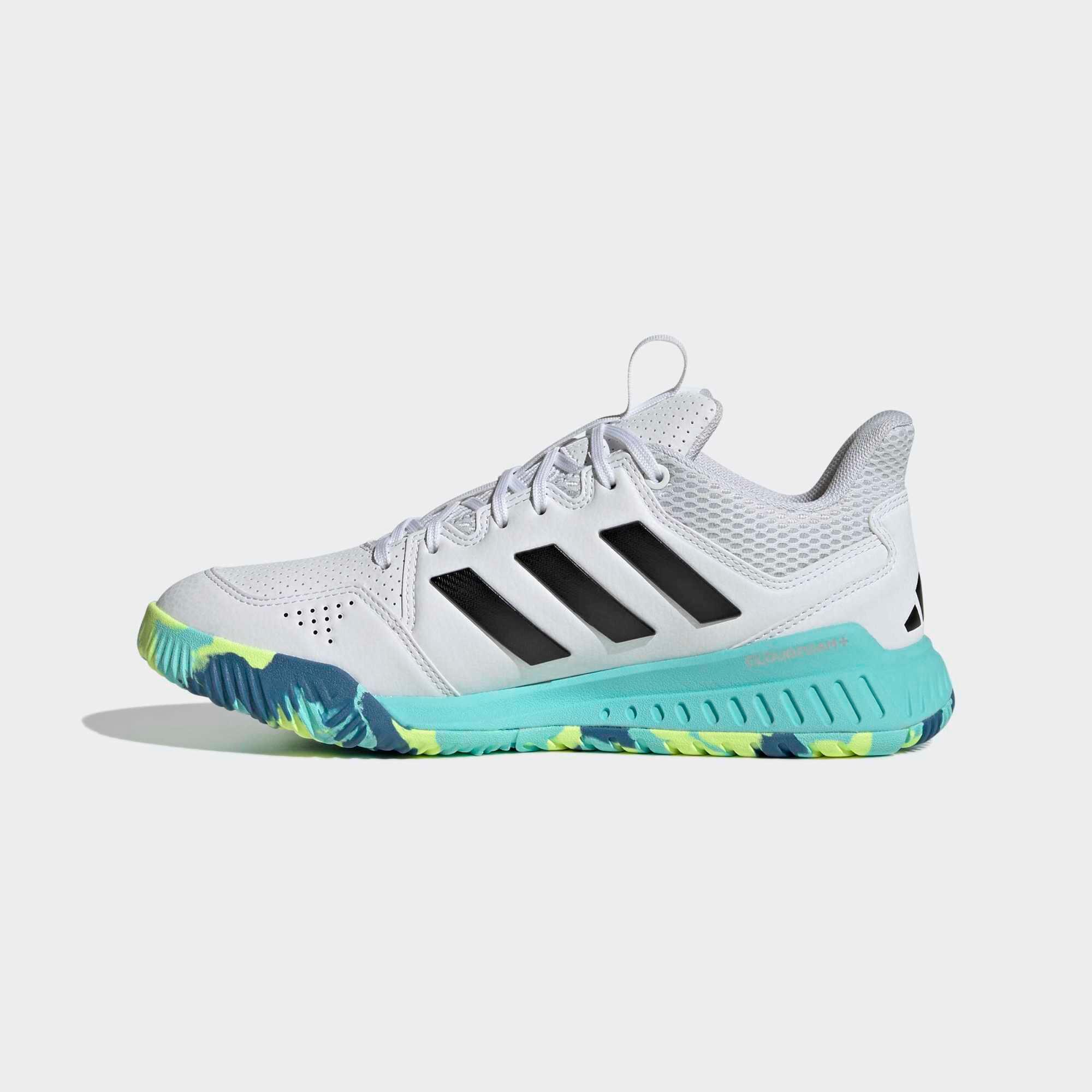 ADIDAS Adult Handball Shoe Court Flight - White/Yellow/Blue