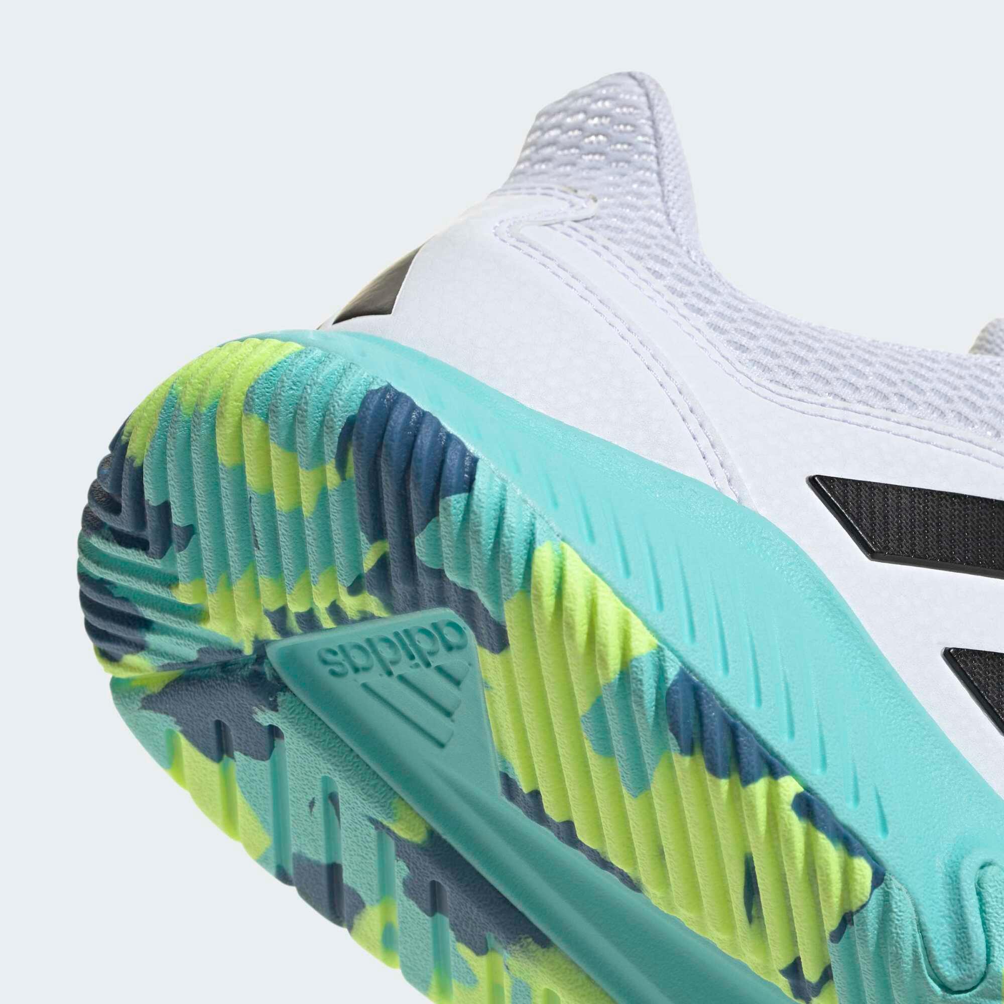 Handball Hallenschuhe Erwachsene - Adidas Court Flight weiss/gelb/blau 6/9