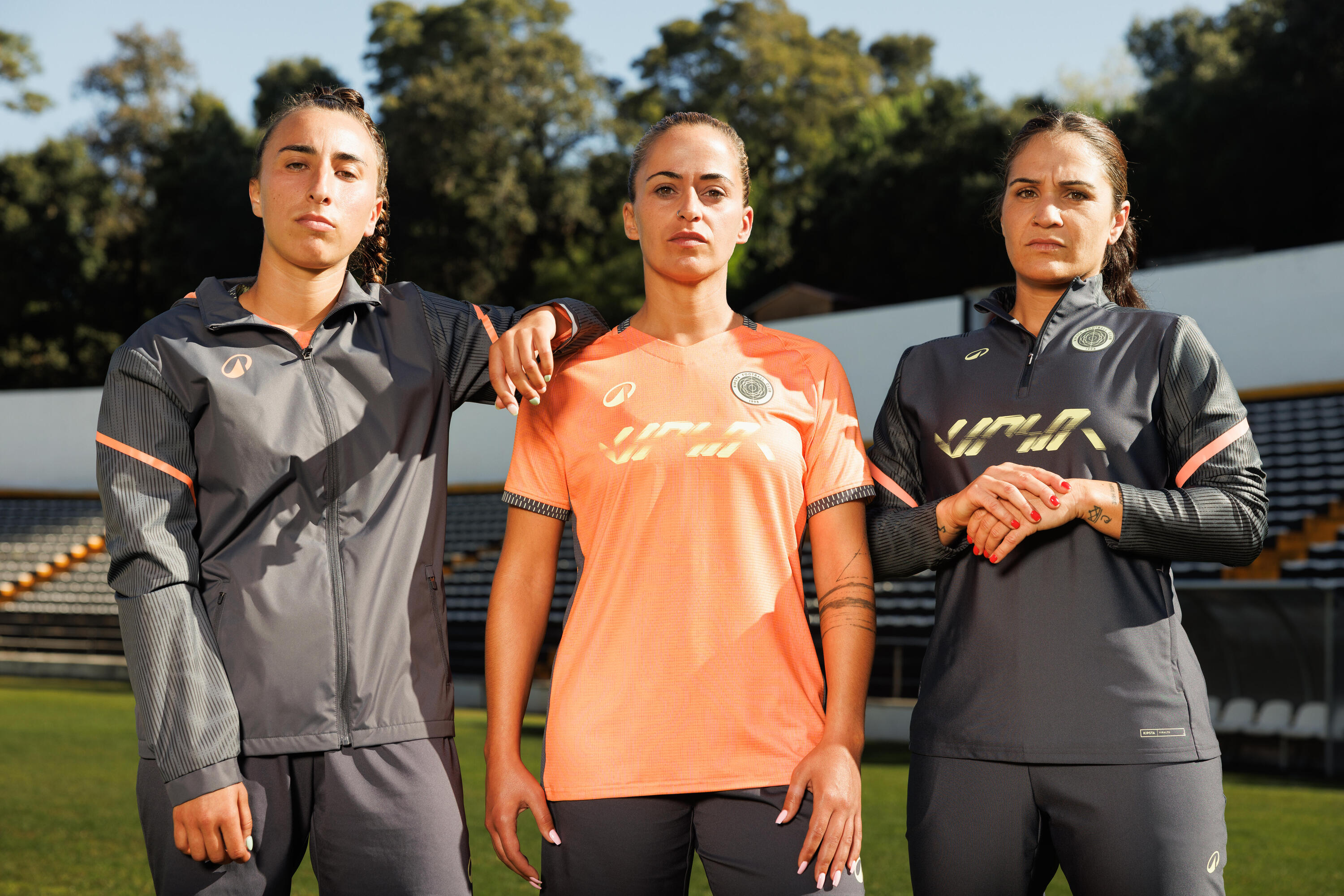 Sudadera de fútbol 1/2 cremallera Viralto Mujer Ondul Gris 3/3