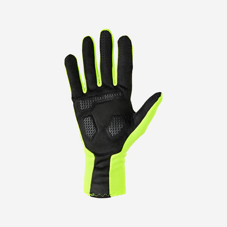 Рукавички 500 для велоспорту на весну/осінь неоново-жовті 