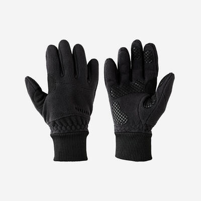 Fahrrad-Winterhandschuhe 100 Fleece schwarz