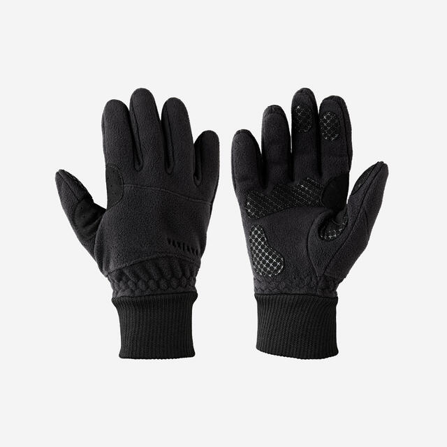 Fahrrad Handschuhe Winter 100 Fleece schwarz