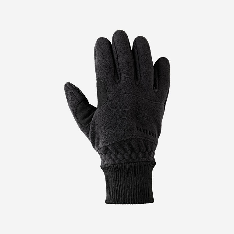 Black fleece winter cycling glove