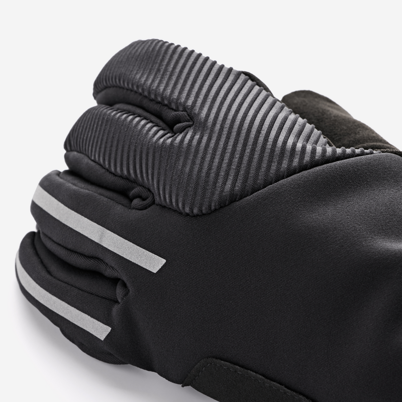 Long Keeper - Gants Cuir Homme Noirs Hiver Doublure Molleton Écran Tactile - Conduite & Plein Air
