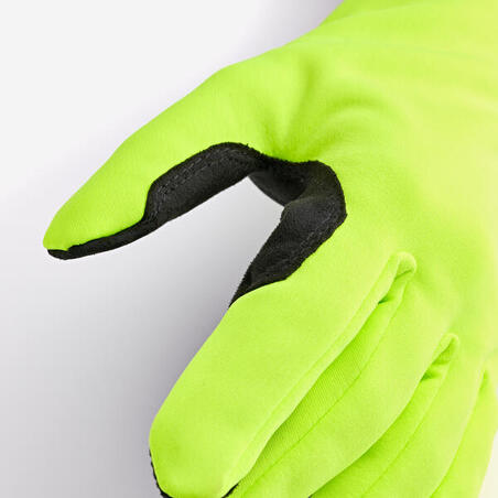 Рукавички 500 для велоспорту на весну/осінь неоново-жовті 