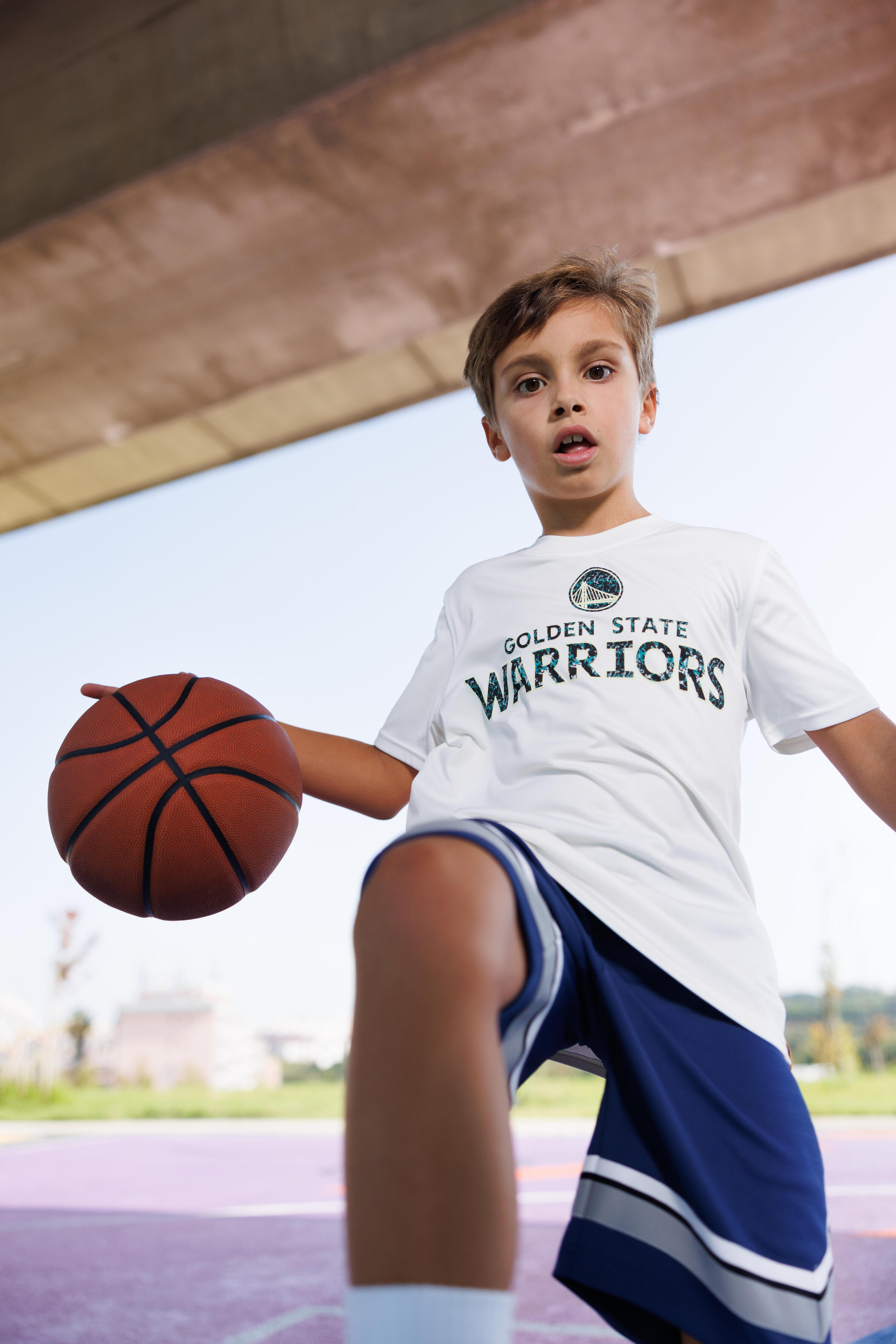 NBA Warriors Basketball T-Shirt Kind/Junior - TS900 baumwollweiss 11/11