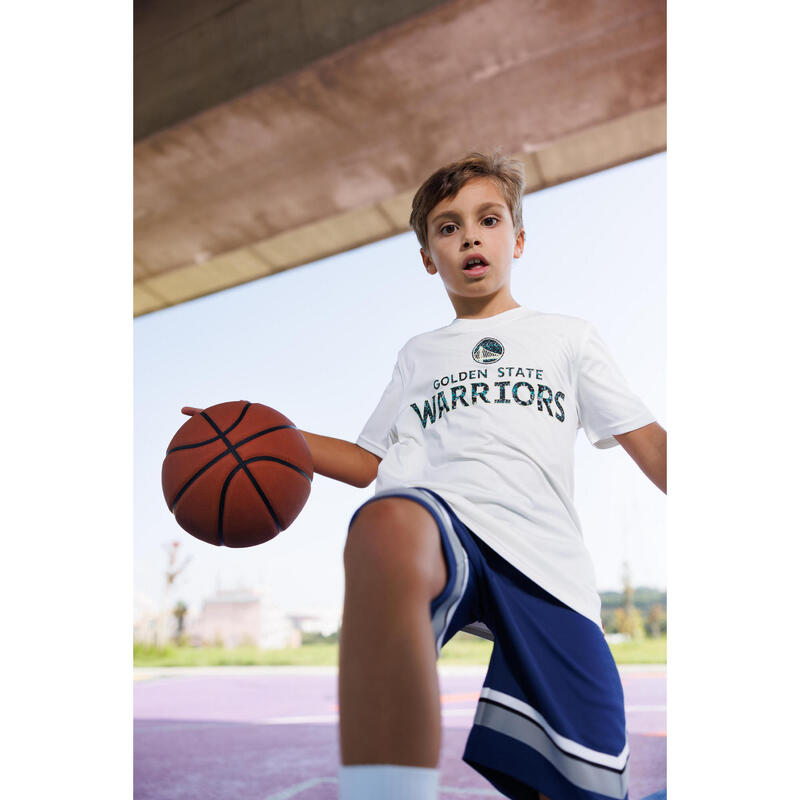 Tricou de baschet NBA Warriors copii, 900 alb