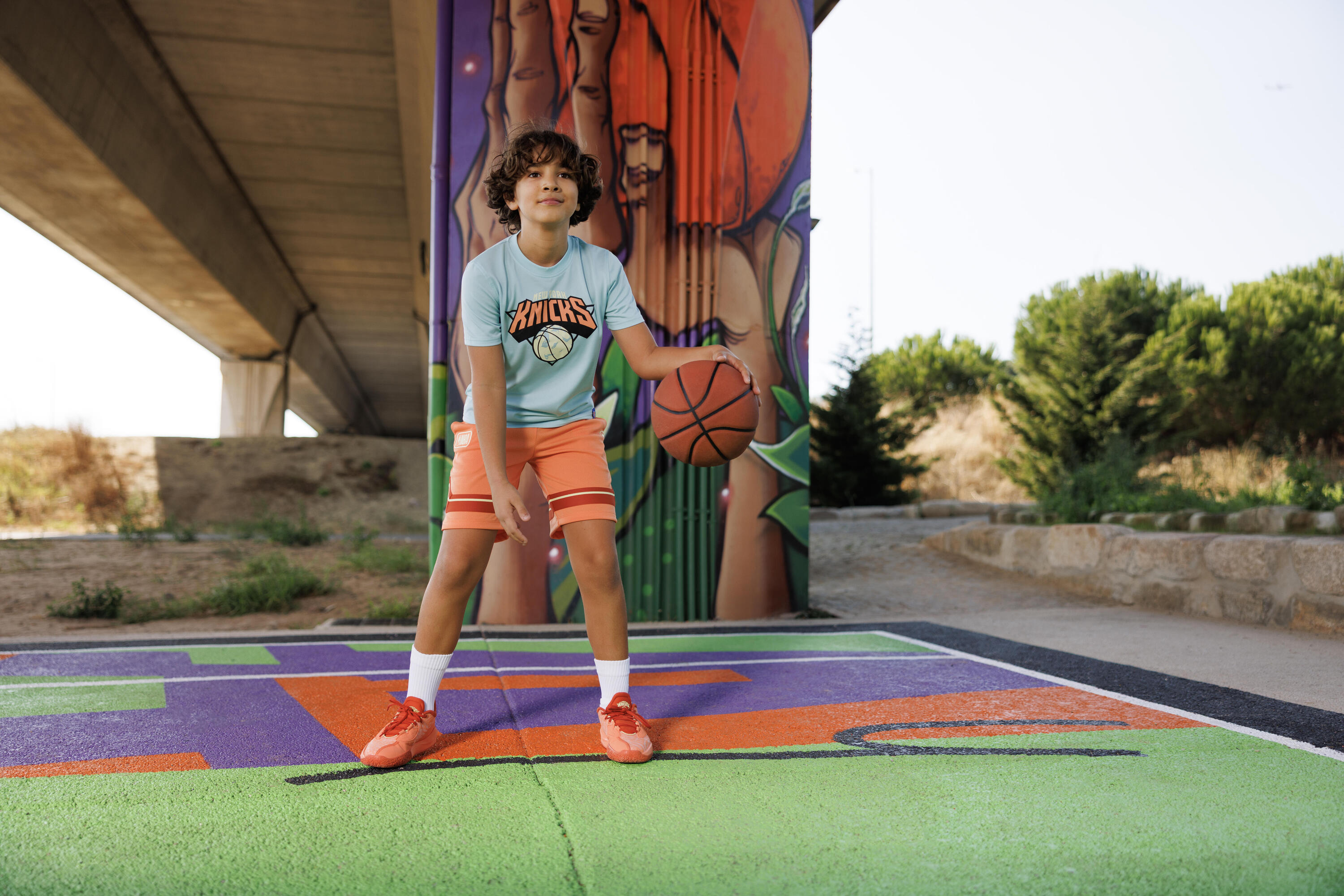 Basketbalschoenen Fast 900 Low kinderen oranje 9/11