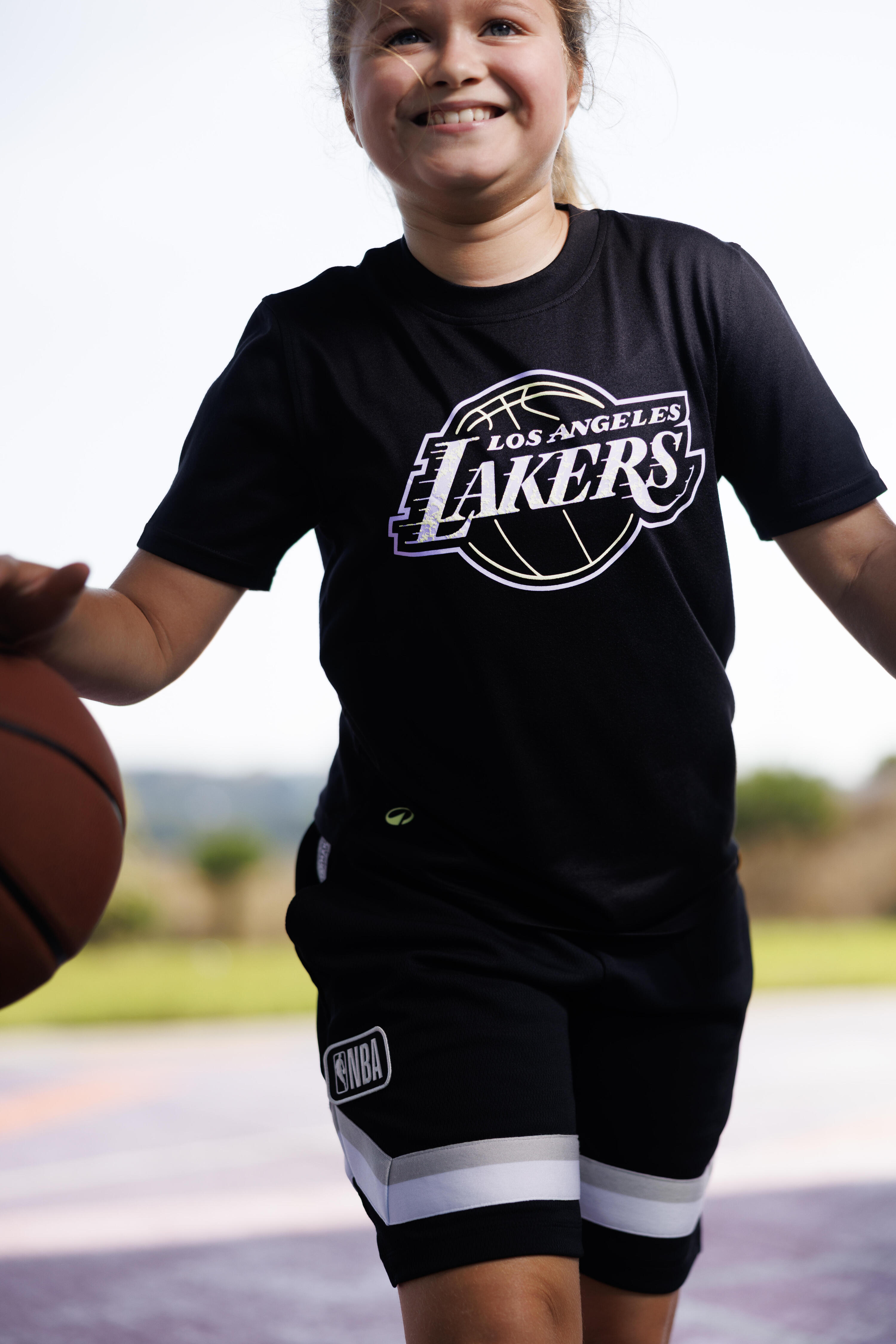 Camisola da Manga Curta de Basquetebol Criança NBA Lakers 900 Preto 8/8