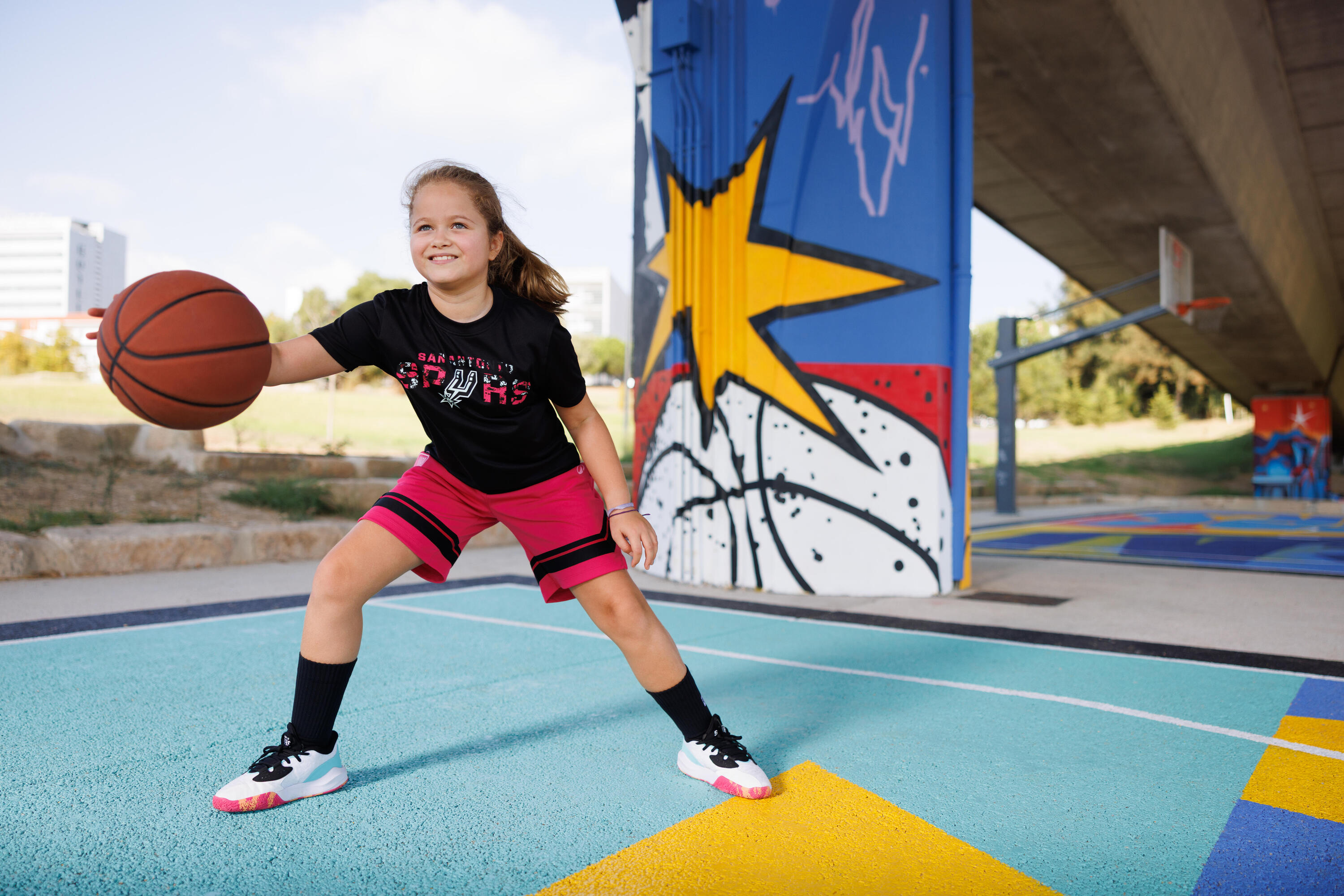T-shirt basket bambino 900 NBA Spurs nera 8/8