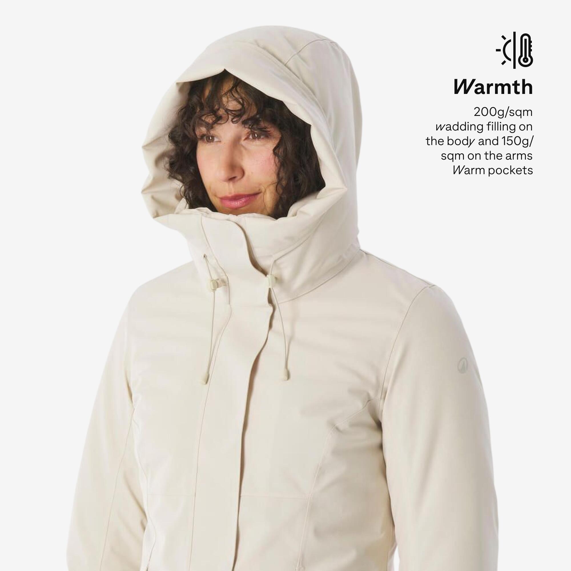 Women Hiking Parka Jacket Waterproof, Warm, Ideal upto -10�C NH500 - Blue