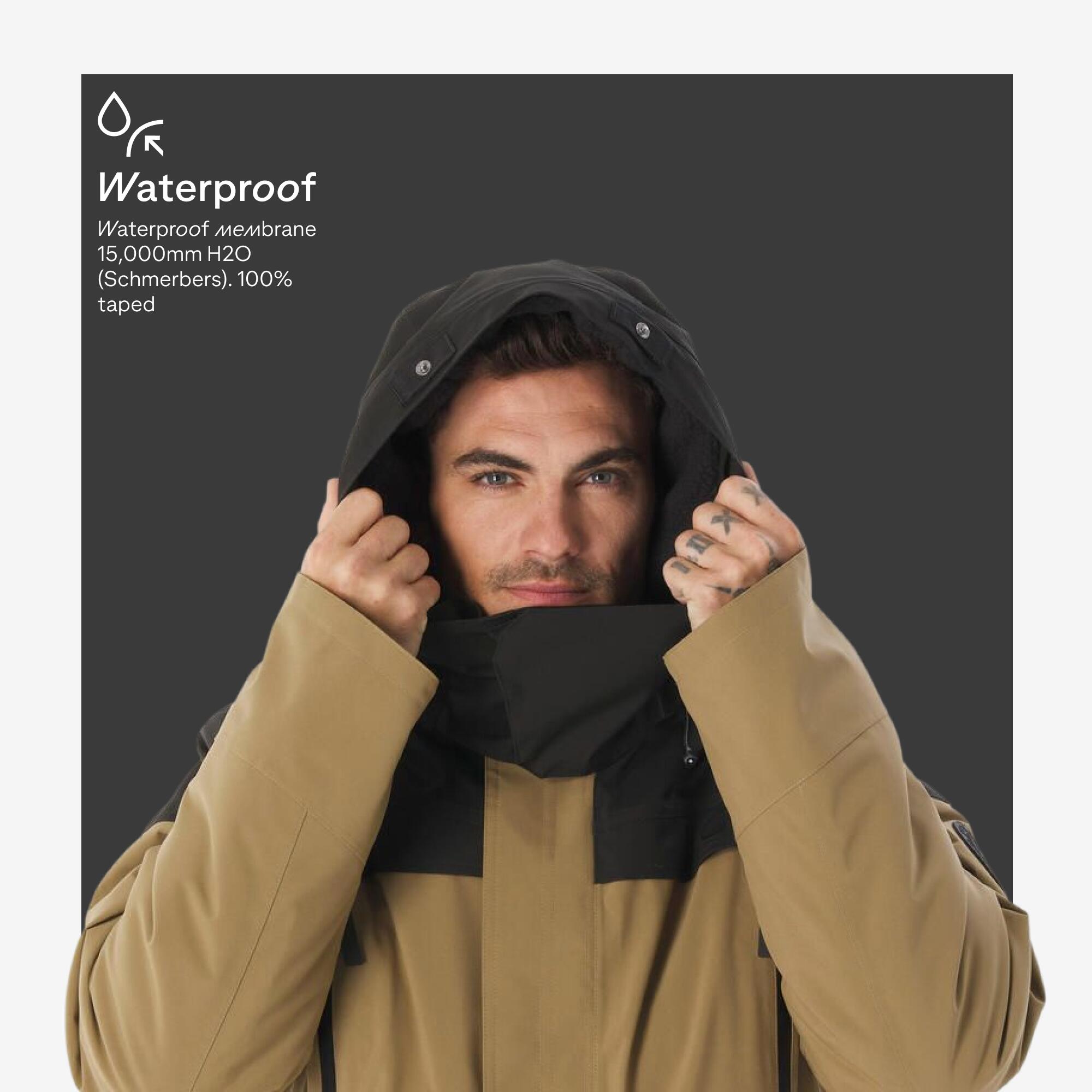 Men’s waterproof hiking parka -20°C, NH900 - Brown