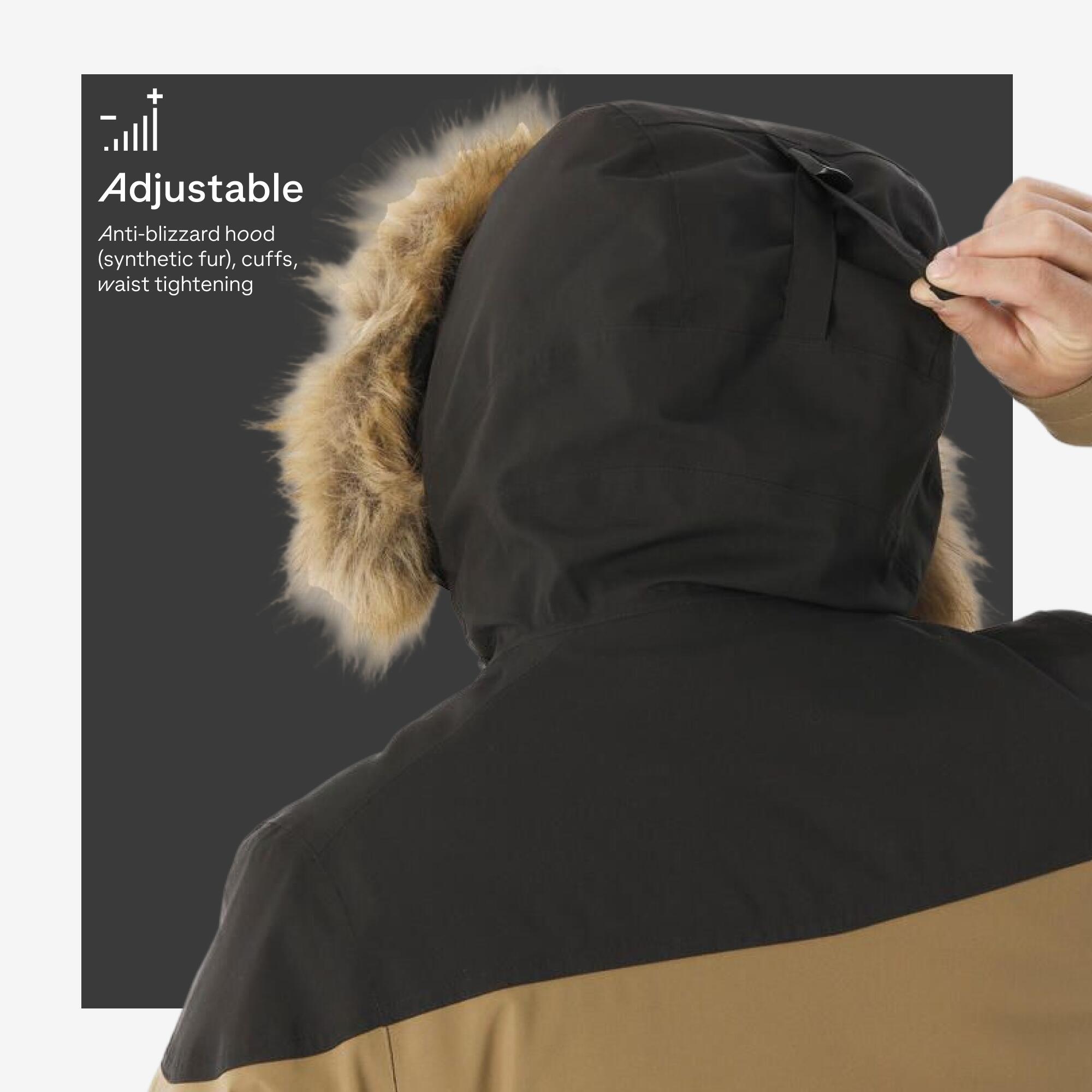 Men’s waterproof hiking parka -20°C, NH900 - Brown