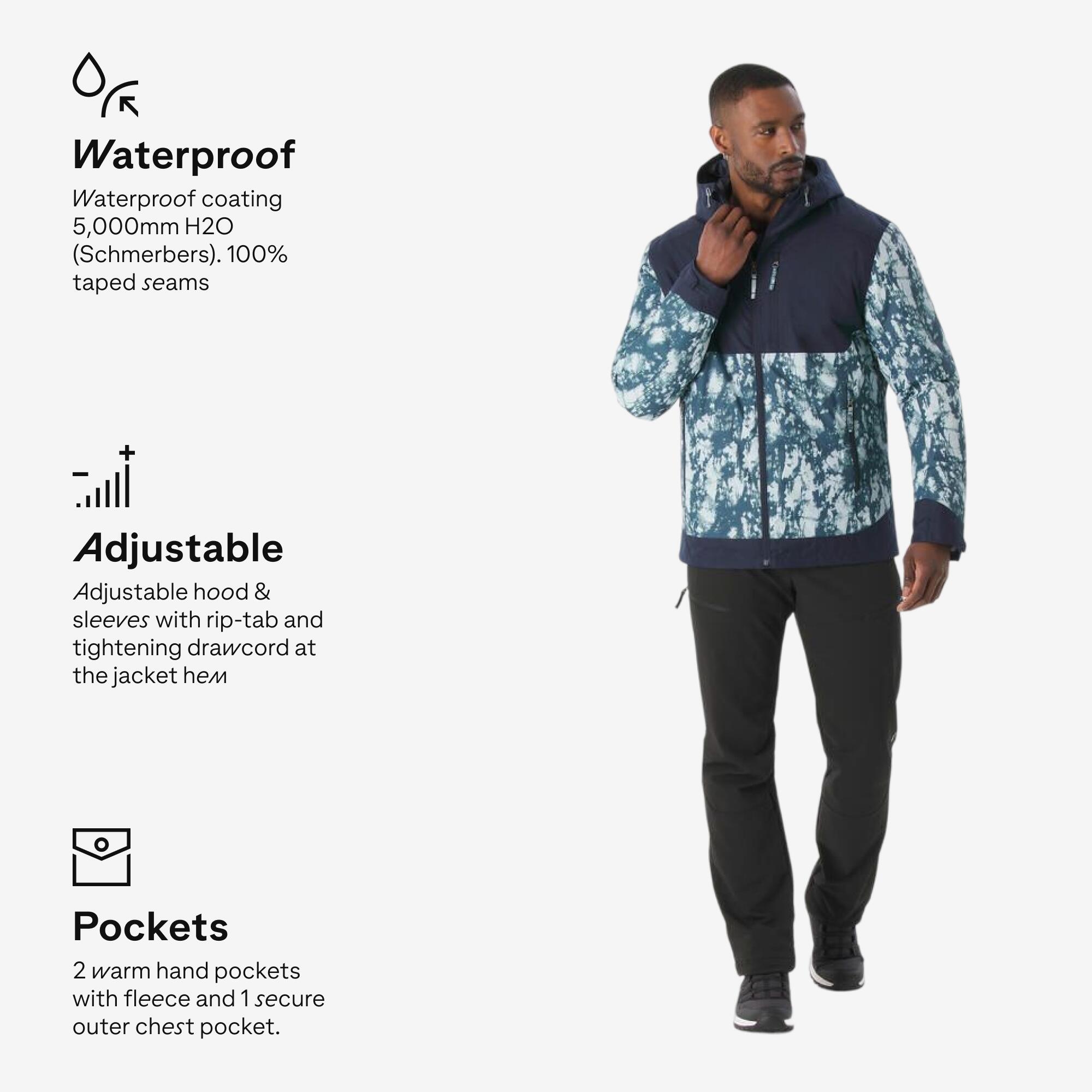 Men’s Waterproof Hiking Jacket -10°C NH500 - Blue