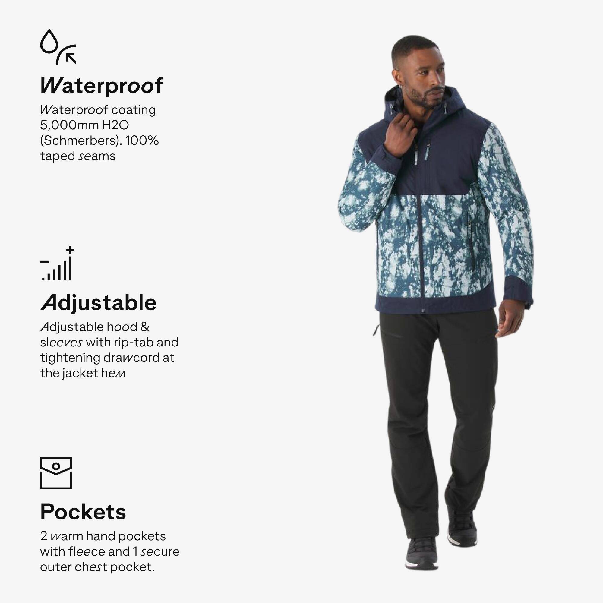 Men’s Waterproof Hiking Jacket -10°C NH500 - Blue -  2