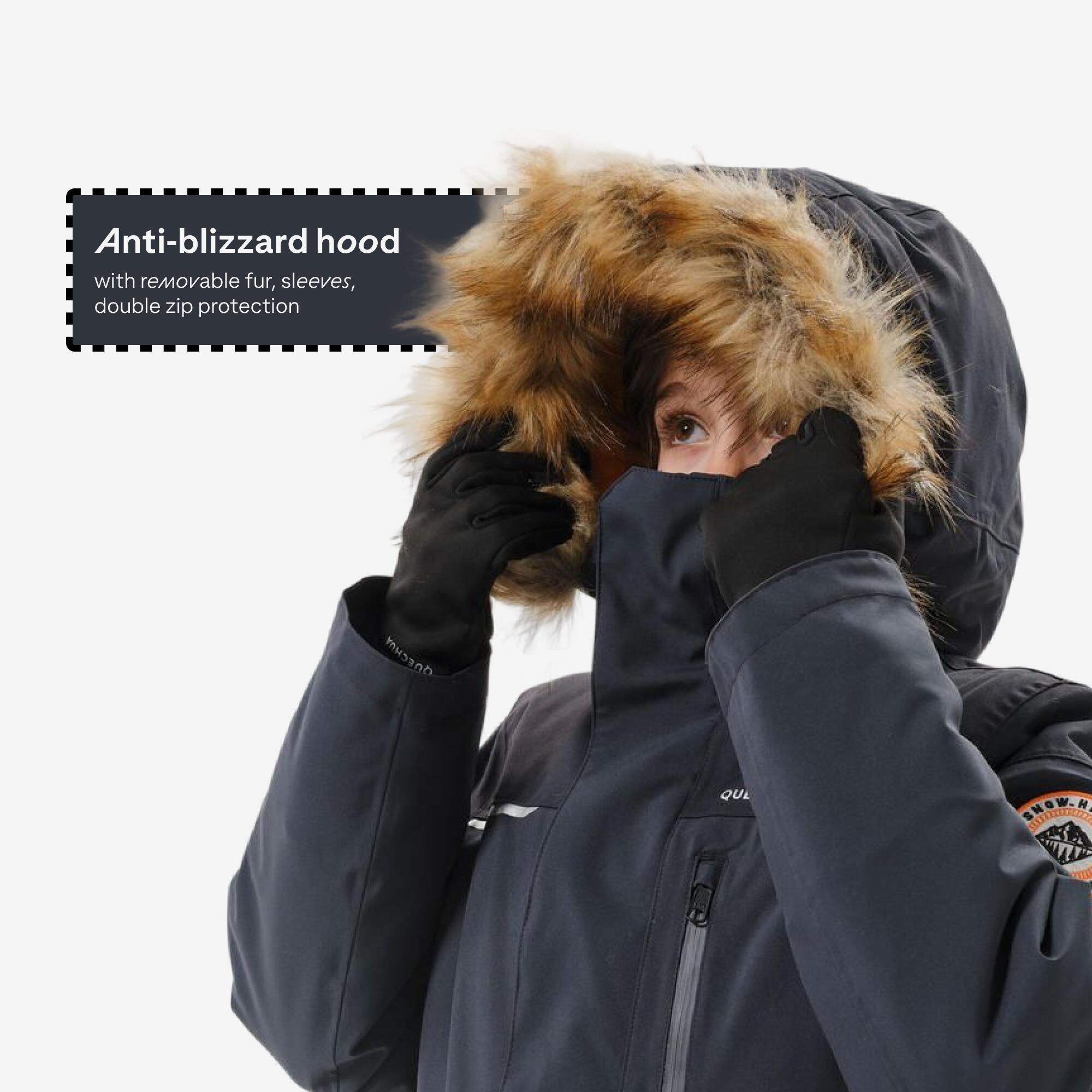 Boys' Hiking Warm and Waterproof Parka NH900, 7-15 years - Grey