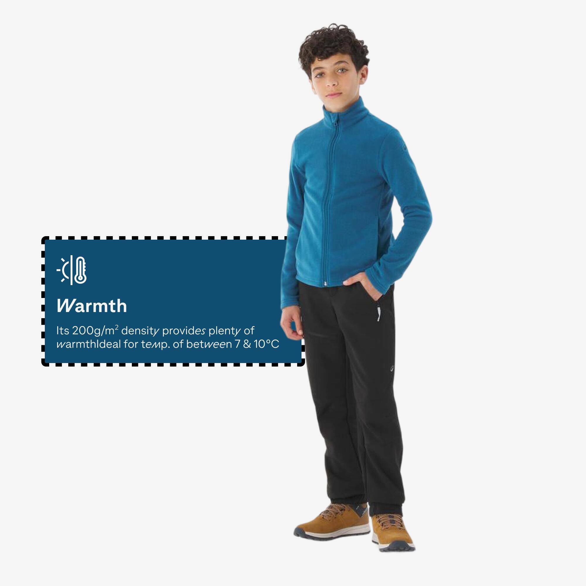 MH100 kids’ zip-up fleece jacket - 7–15 years - Blue -  2