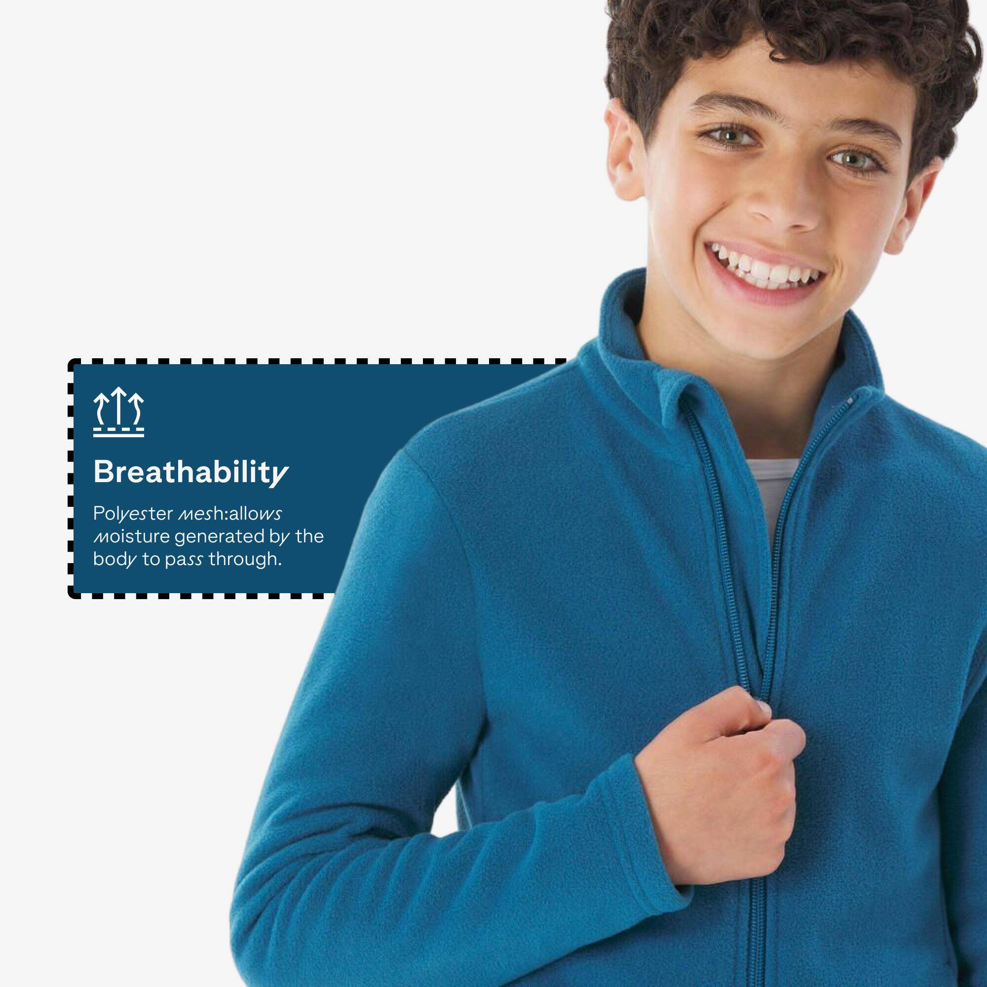 MH100 kids’ zip-up fleece jacket - 7–15 years - Blue -  3