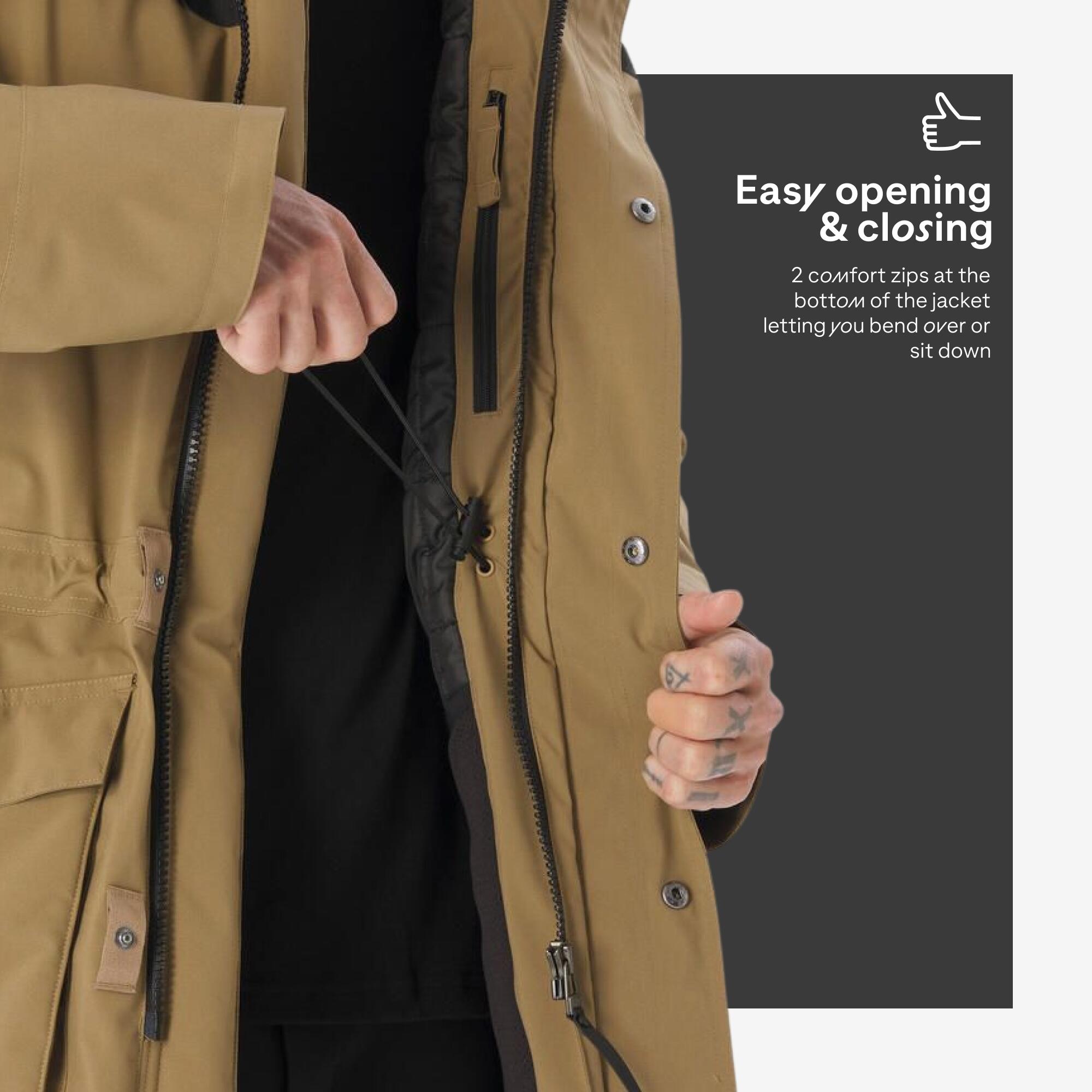 Men’s waterproof hiking parka -20°C, NH900 - Brown