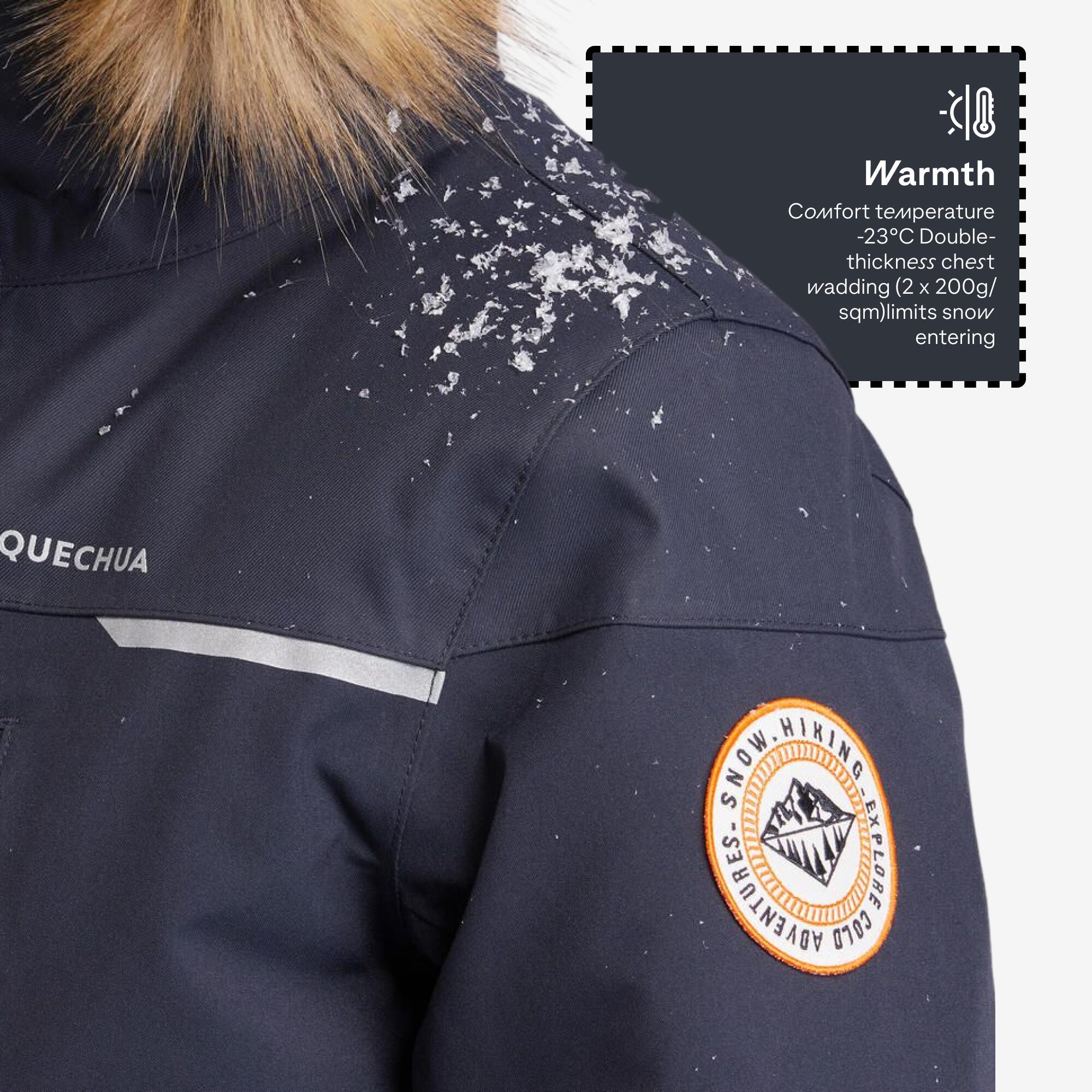 Boys' Hiking Warm and Waterproof Parka NH900, 7-15 years - Grey