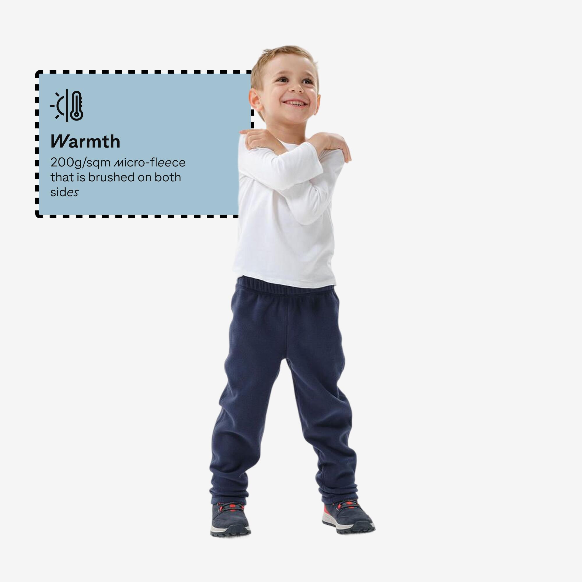 Kids' Fleece Hiking Trousers MH100 2-6 Years - Navy Blue