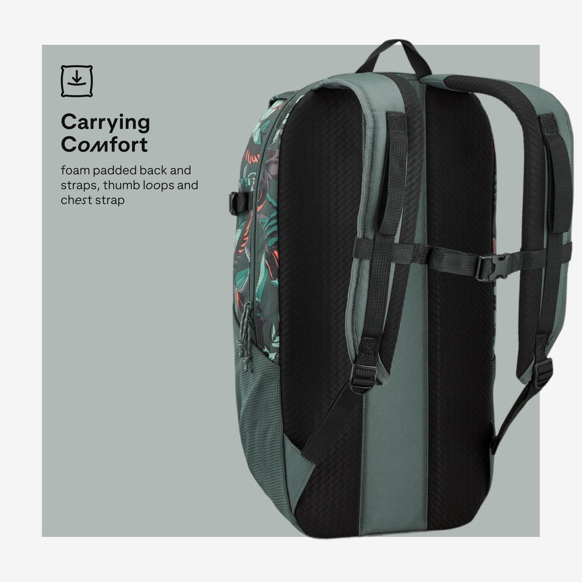 20 L Hiking Backpack - Arpenaz NH100 - Green  - print