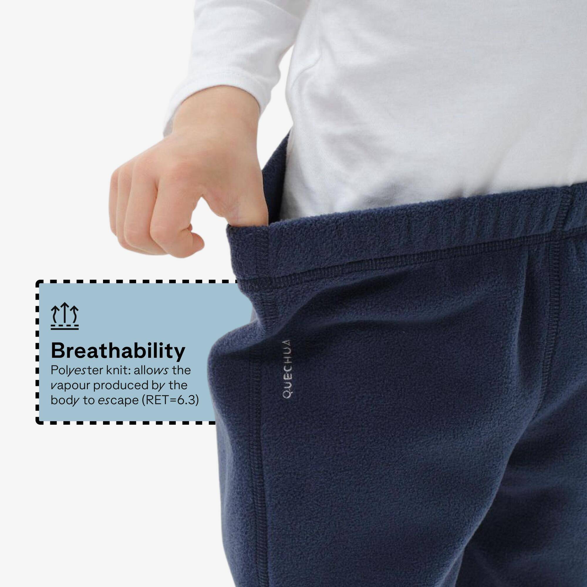 Kids' Fleece Hiking Trousers MH100 2-6 Years - Navy Blue -  4