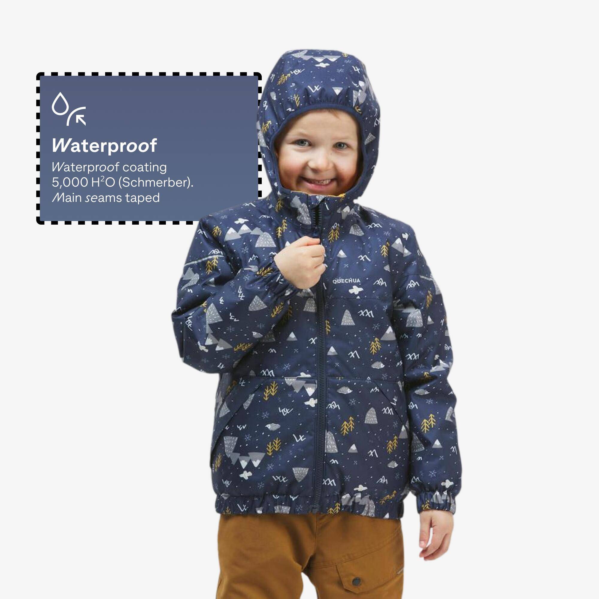 Kids’ waterproof winter jacket 100, 2-5 years - Blue -  3