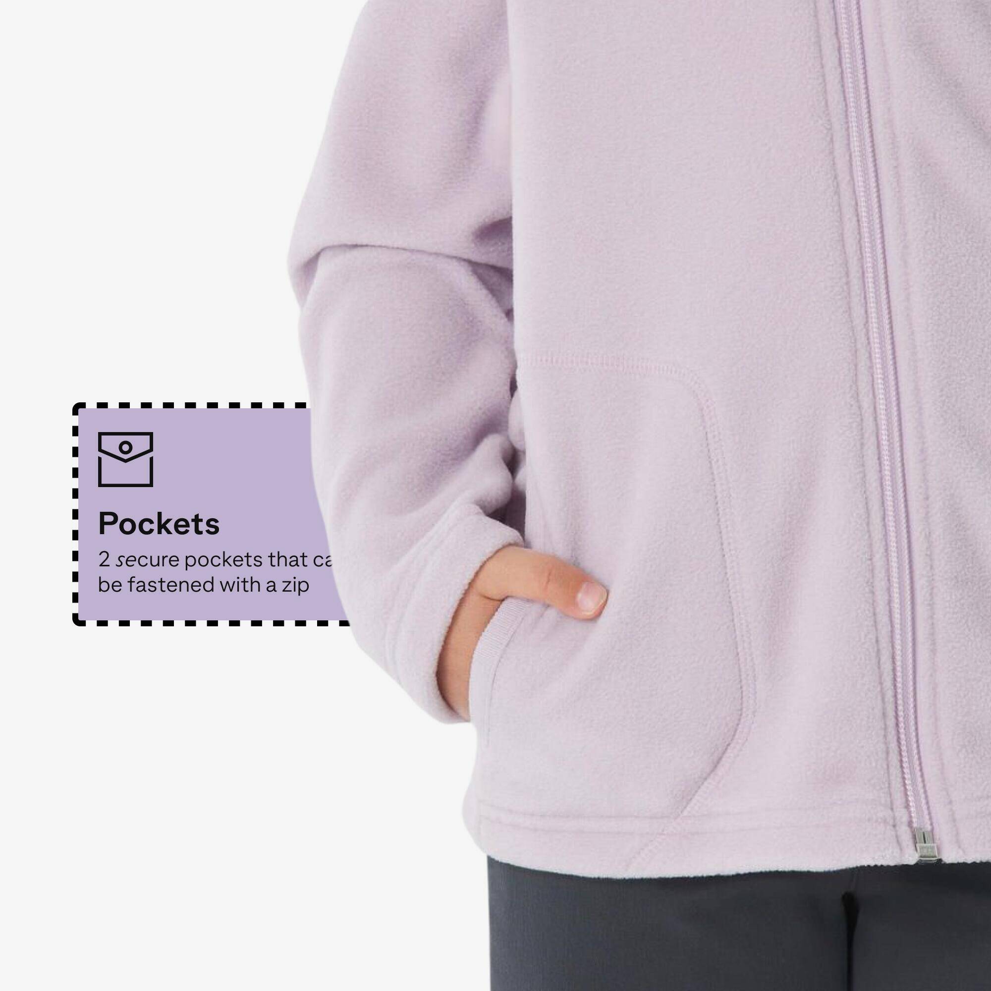 Kids’ Hiking Fleece Jacket MH100 - 2-6 years - Zip - Steel Blue -  4