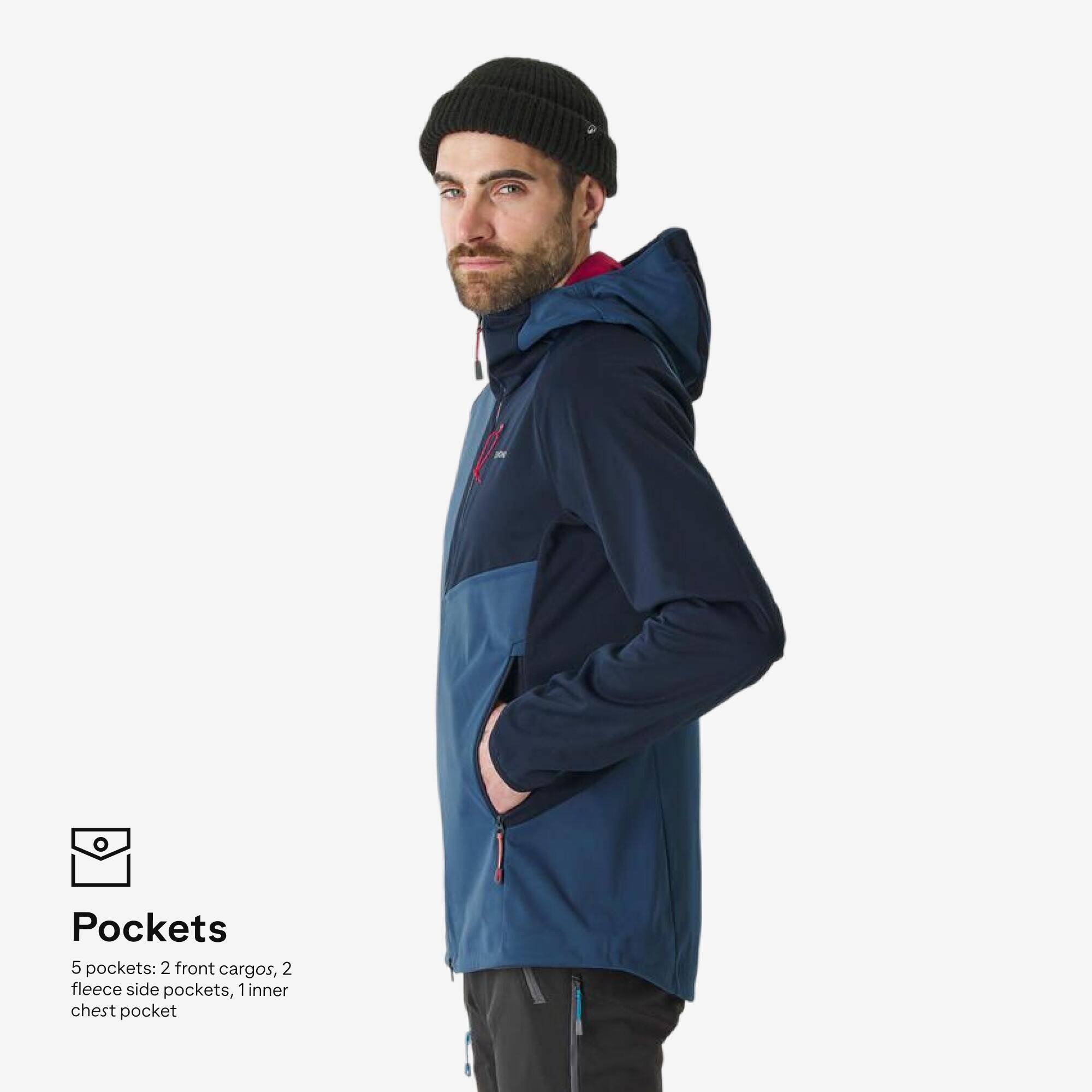 Men’s Softshell mountaineering jacket - Light Mountaineering - Blue -  2