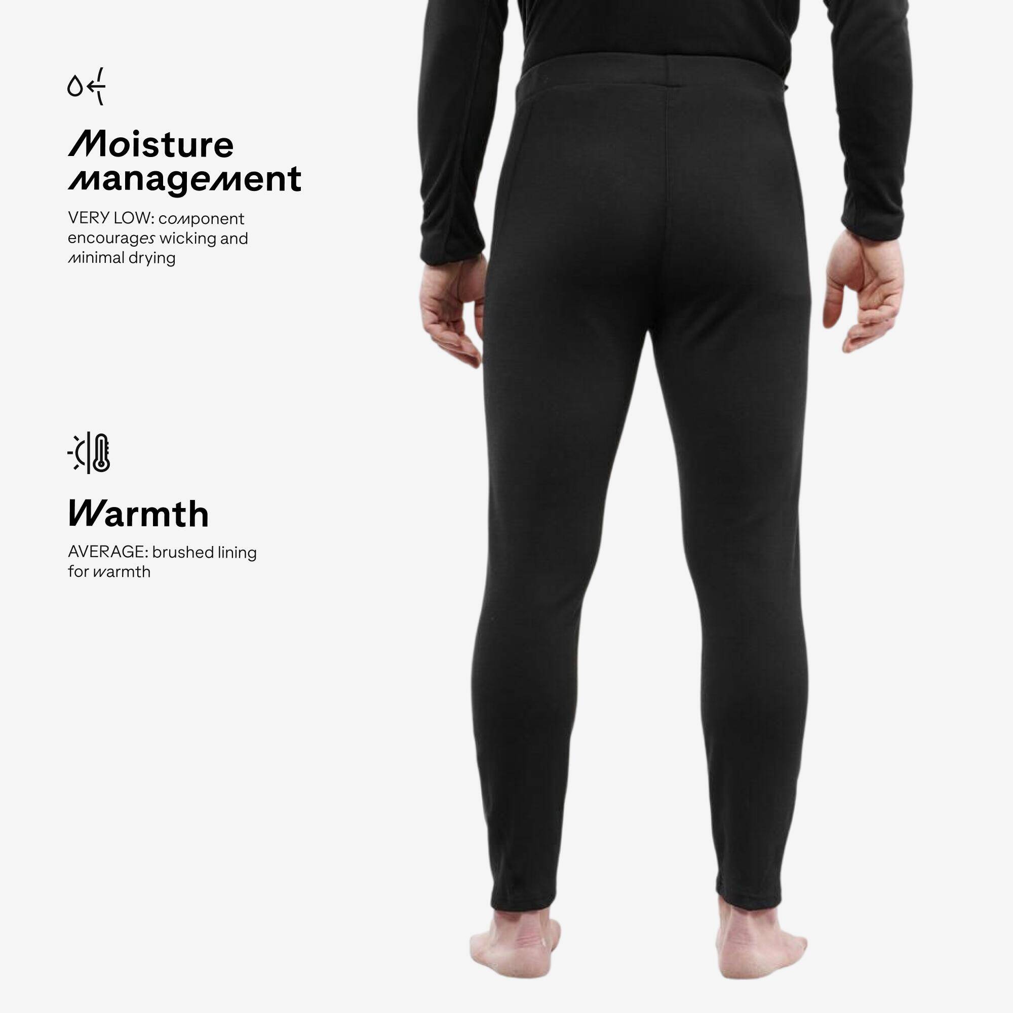 Men Thermal Pant for Skiing - BL100 Black -  4
